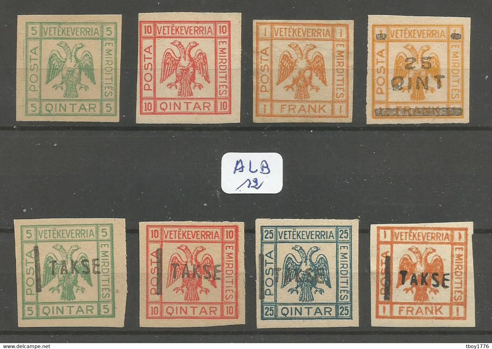 ALB Auto Gouvernement De Mirdita (entre Le 17/07/1921 Et Le 18/01/1922) Série Complète (certains Sur Papier Côtelé) Sg - Albanien