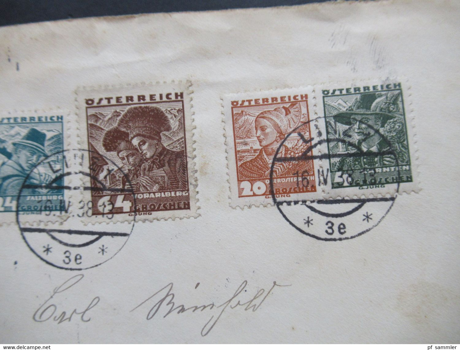 Ostmark 1938 MiF Hindenburg Und Volkstrachten Einschreiben Linz 1 Rücks. 2x Ank. Stp. München 1x Oval München 2 BZ 3269 - Storia Postale