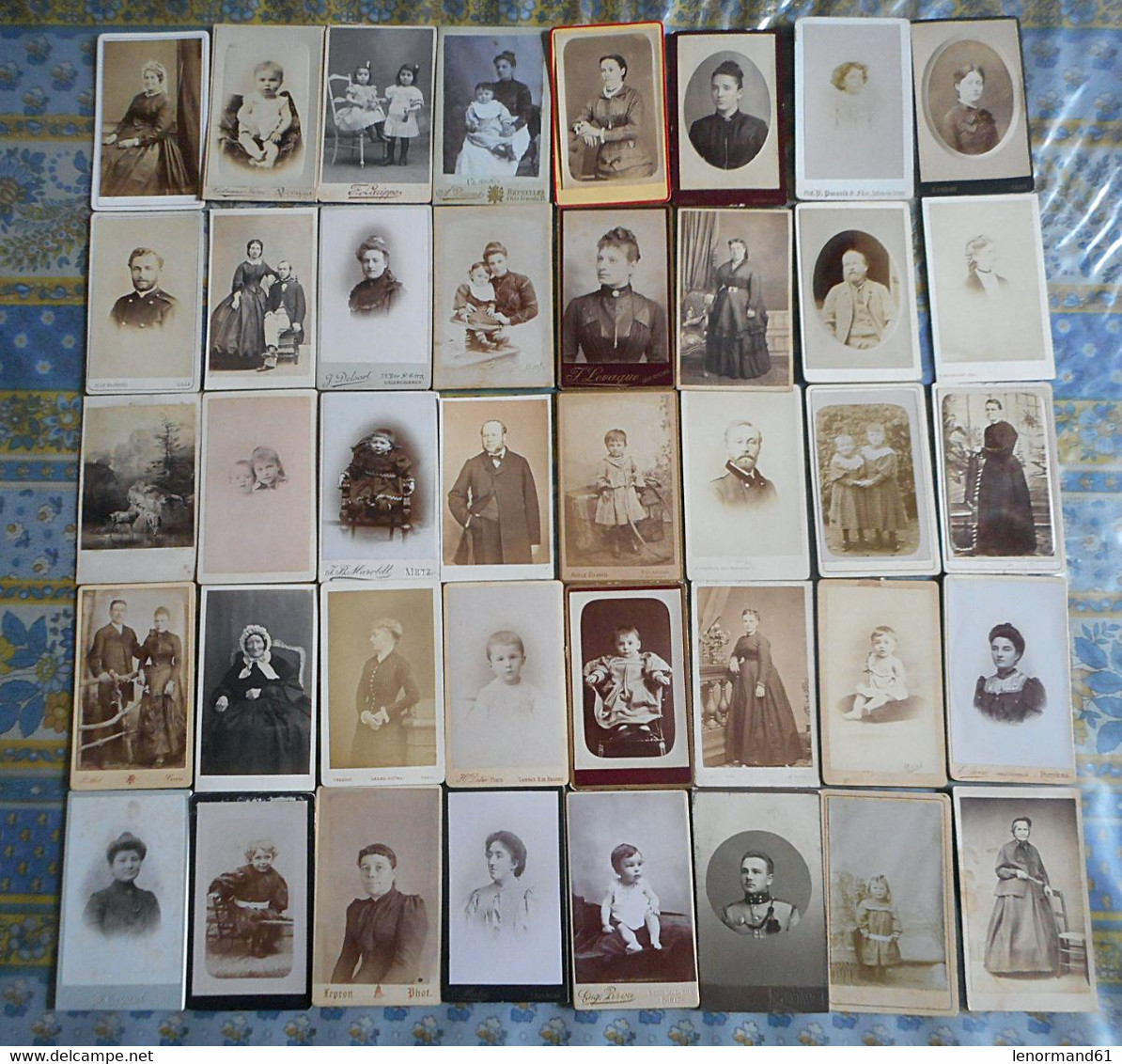 LOT DE 40 PHOTO CDV HOMME FEMME ENFANT MILITAIRE  Etc.. - Antiche (ante 1900)