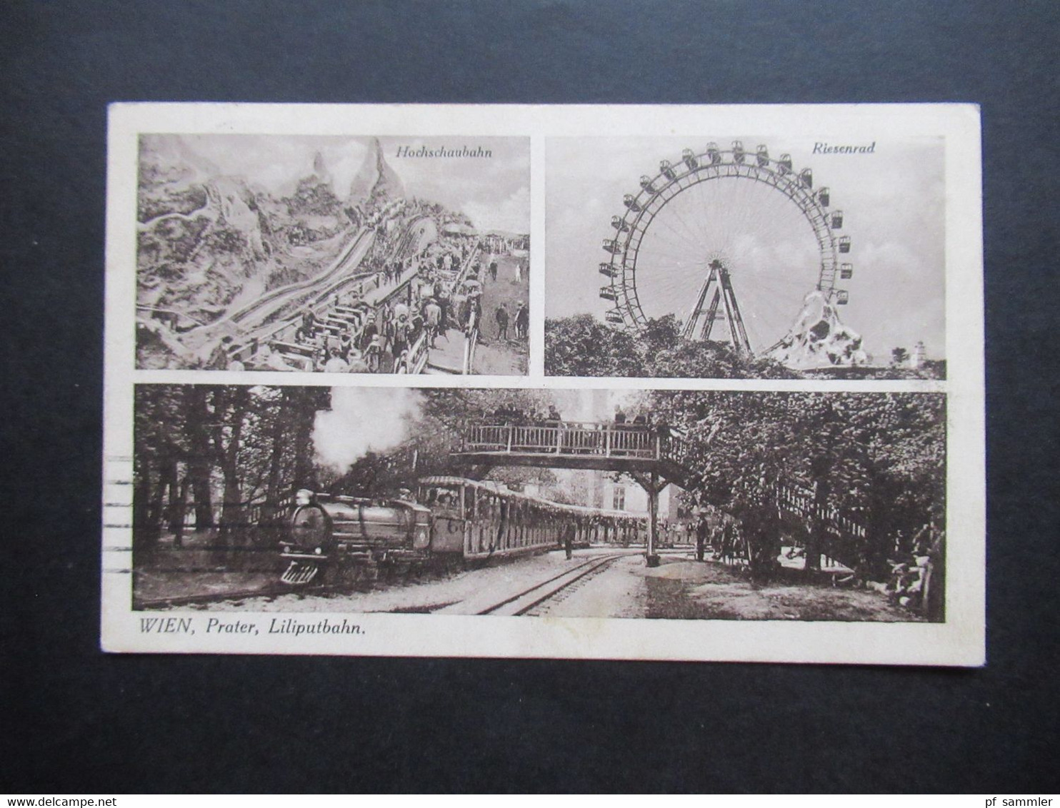 Österreich 1928 Mehrbild AK Wien, Prater, Liliputbahn, Hochschaubahn Und Riesenrad Wiener Kunstverlag E. Schreier - Prater