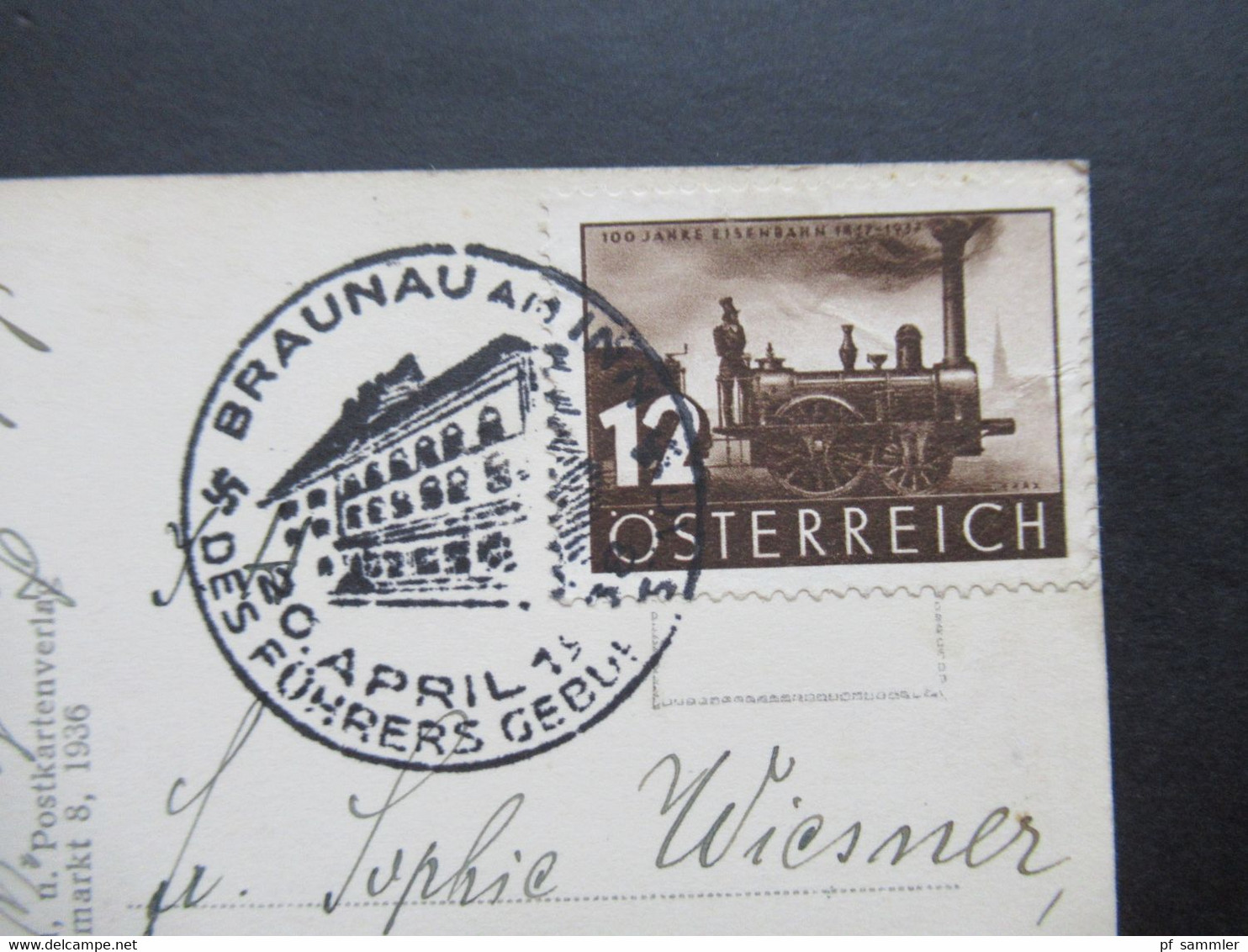 Ostmark 1938 Echtfoto AK Puchberg Am Schneeberg Nr. 646 Mit SST Braunau Am Inn 20. April Des Führers Geburtstag - Lettres & Documents