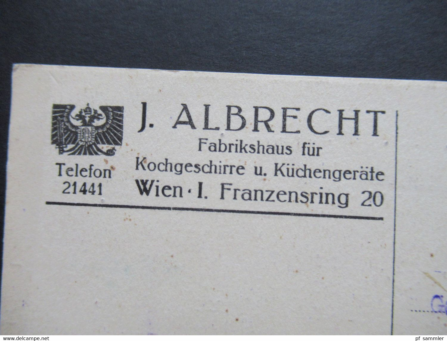 Österreich 25.7.1918 Korrespondenzkarte J. Albrecht Fabrikhaus Für Kochgeschirre Und Küchengeräte Wien - Küps In Bayern - Covers & Documents