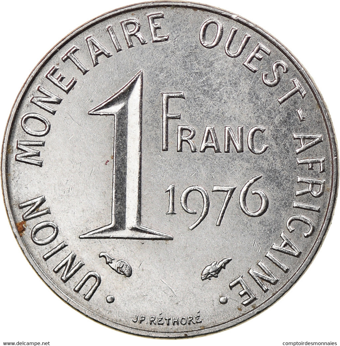 Monnaie, West African States, Franc, 1976, TTB, Steel, KM:8 - Côte-d'Ivoire