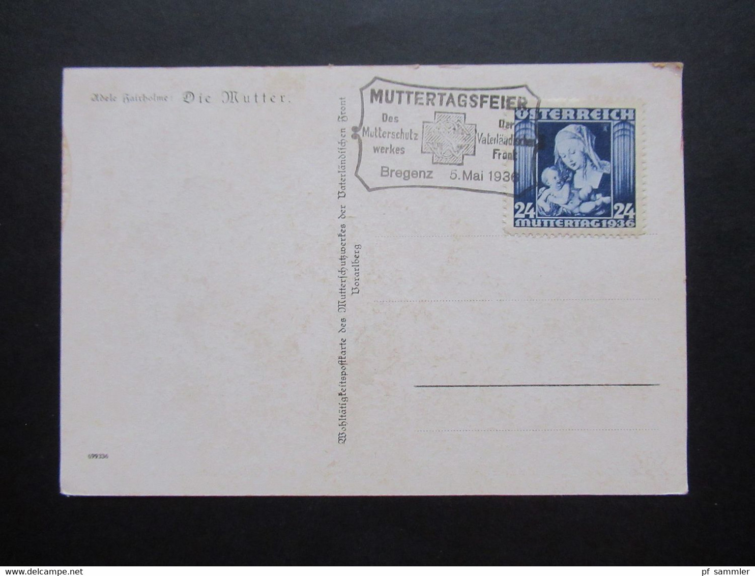 Österreich 1935 Künstler AK Das Größte, Das Uns Auf Der Welt Gegeben,ist Die Mutter SST Muttertagsfeier Mutterschutzwerk - Storia Postale