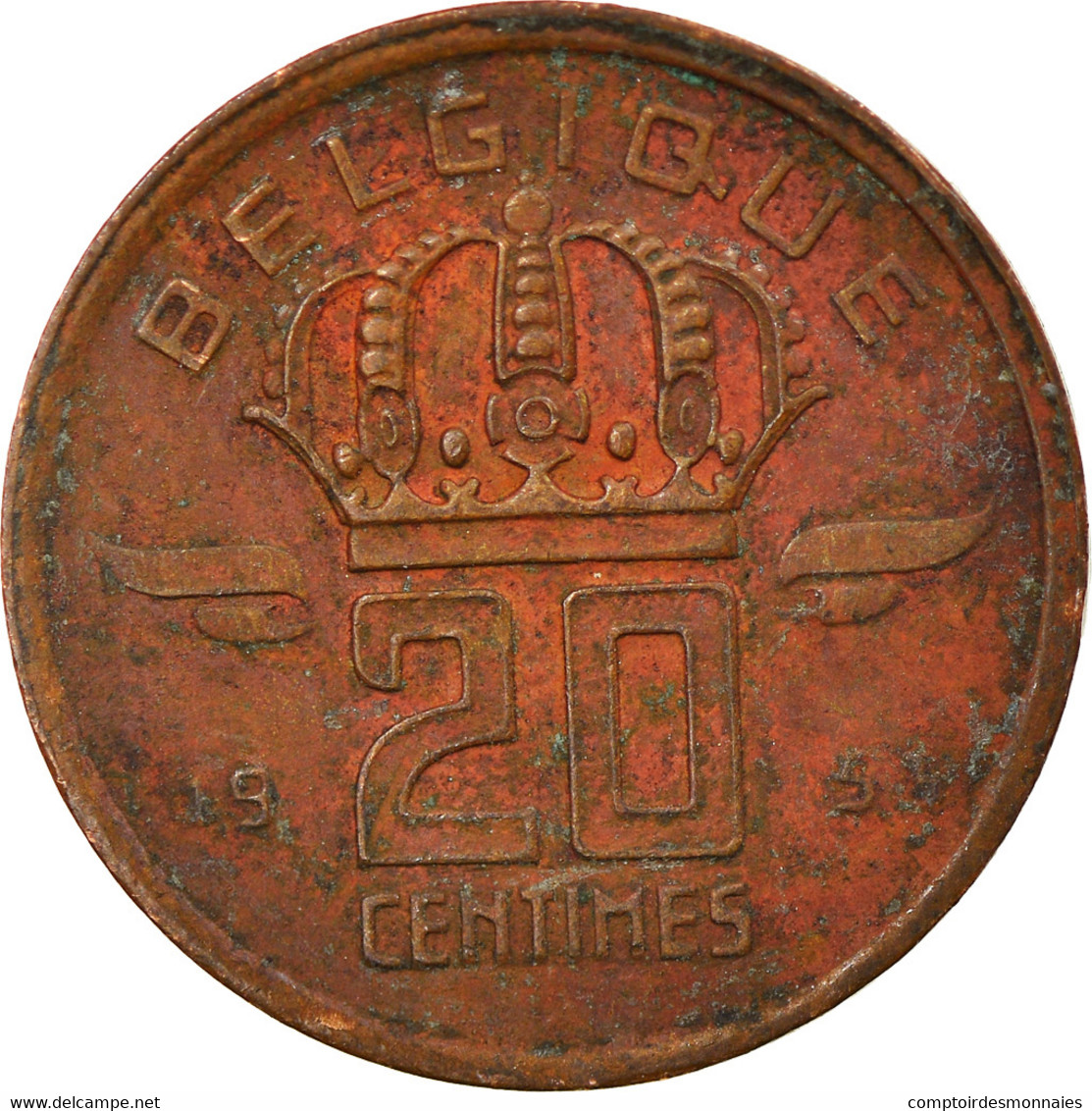 Monnaie, Belgique, Baudouin I, 50 Centimes, 1953, TTB, Bronze, KM:149.1 - 20 Centimes