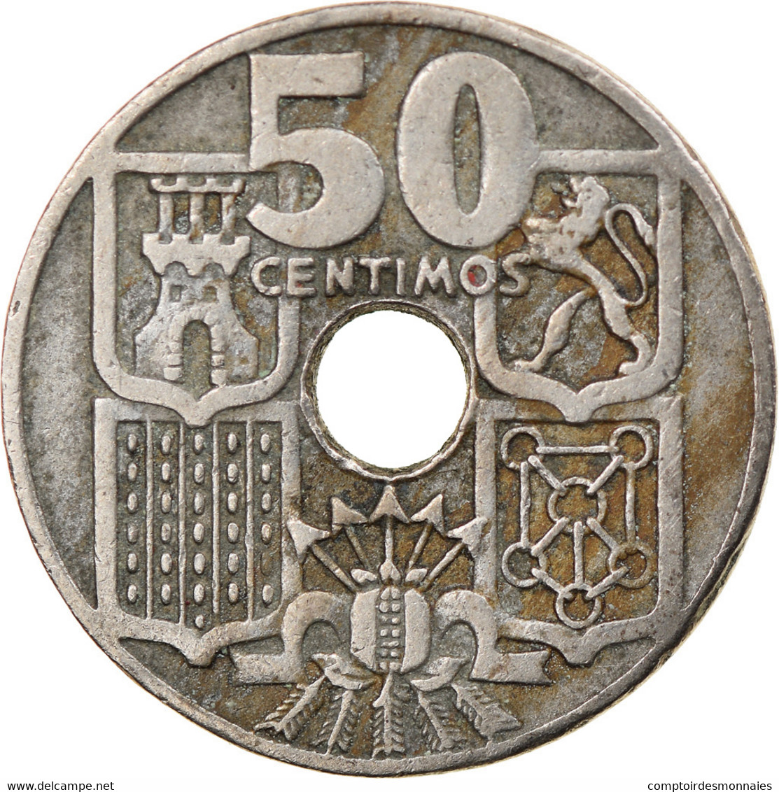 Monnaie, Espagne, Caudillo And Regent, 50 Centimos, 1951, TTB, Copper-nickel - 50 Céntimos