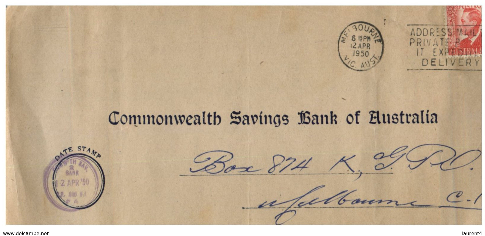 (HH 14) Australia - FDC - 1950 - 3 Commonwealth Bank Of Australia (cover As Seen) - Other & Unclassified