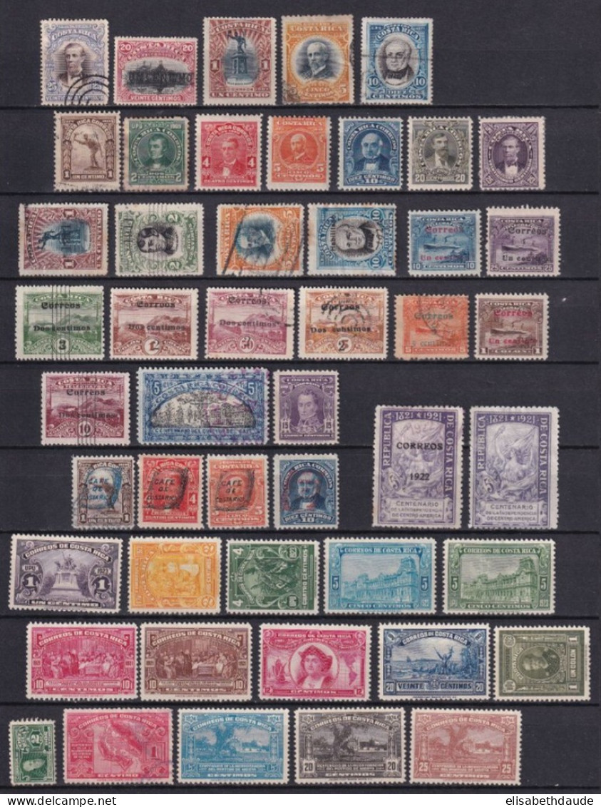 COSTA RICA - 1883/1938 - COLLECTION Sur 3 PAGES Avec POSTE AERIENNE + SERVICE + TAXE ! - Costa Rica