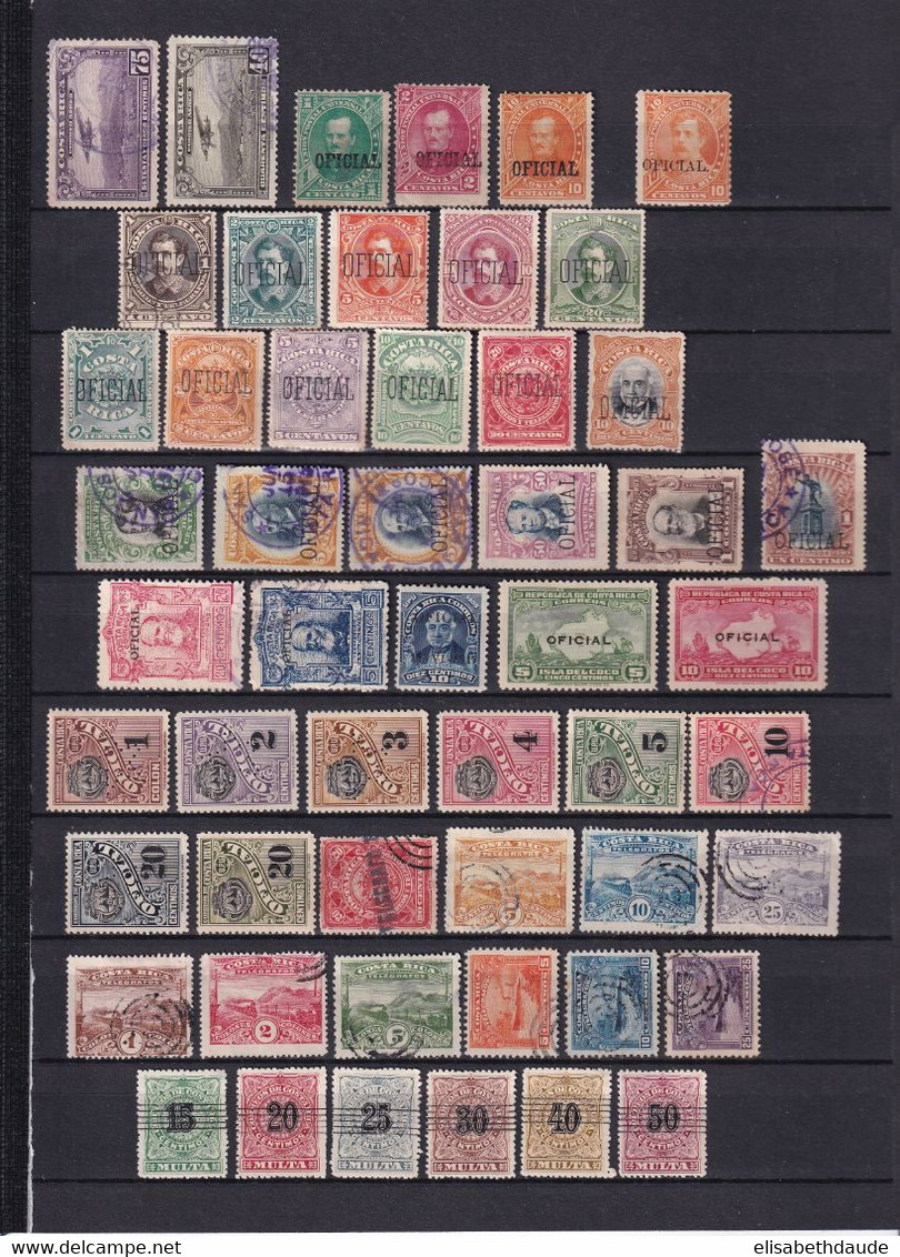 COSTA RICA - 1883/1938 - COLLECTION Sur 3 PAGES Avec POSTE AERIENNE + SERVICE + TAXE ! - Costa Rica