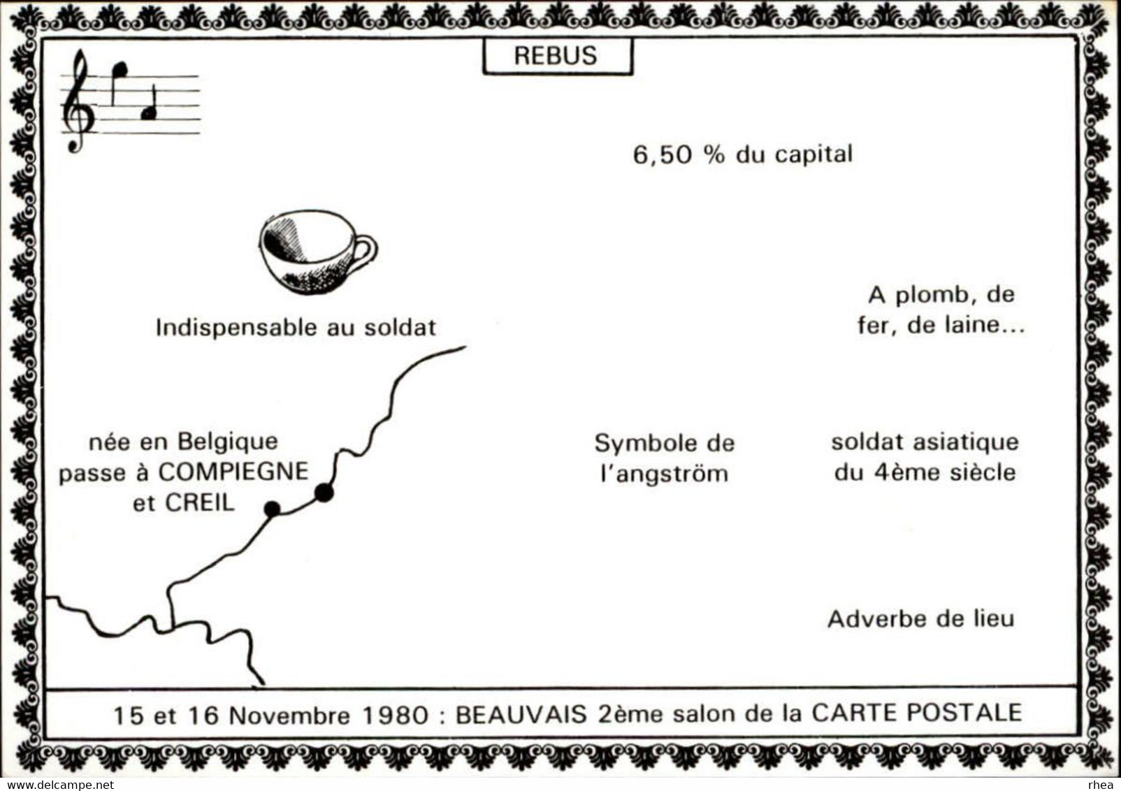 SALONS DE COLLECTIONS - Bourse D'échanges - Salon De Cartes Postales - 60 BEAUVAIS - 1980 - Carte Rébus - Bourses & Salons De Collections