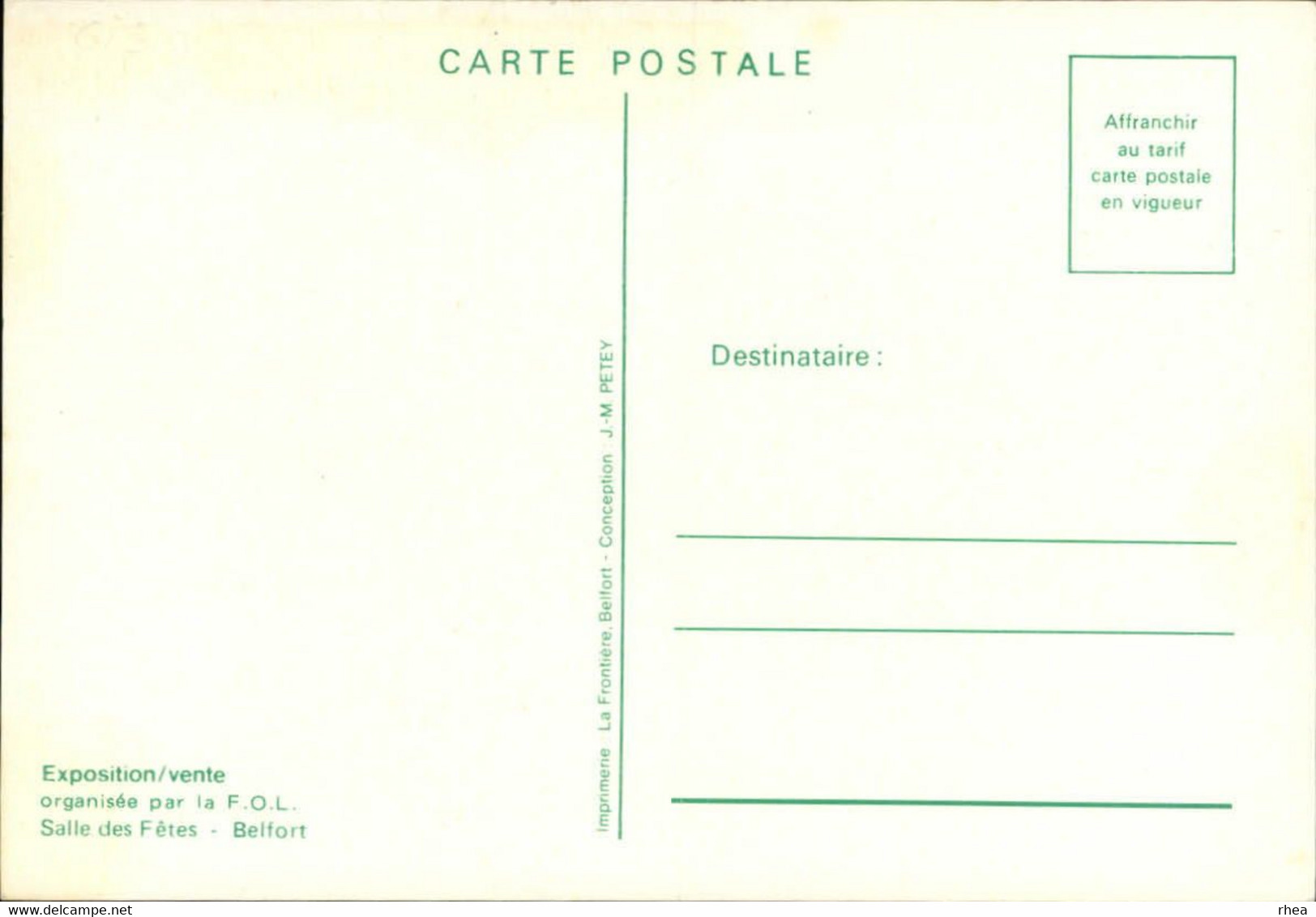 SALONS DE COLLECTIONS - Salon De Cartes Postales - 90 BELFORT - 1979 - Bourses & Salons De Collections
