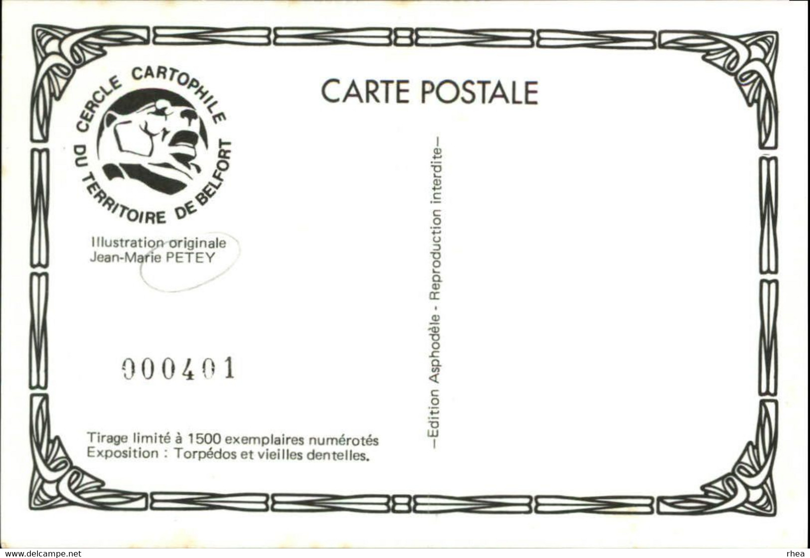 SALONS DE COLLECTIONS - Salon De Cartes Postales - 90 BELFORT - 1985 - Dessin De Petey - Bourses & Salons De Collections