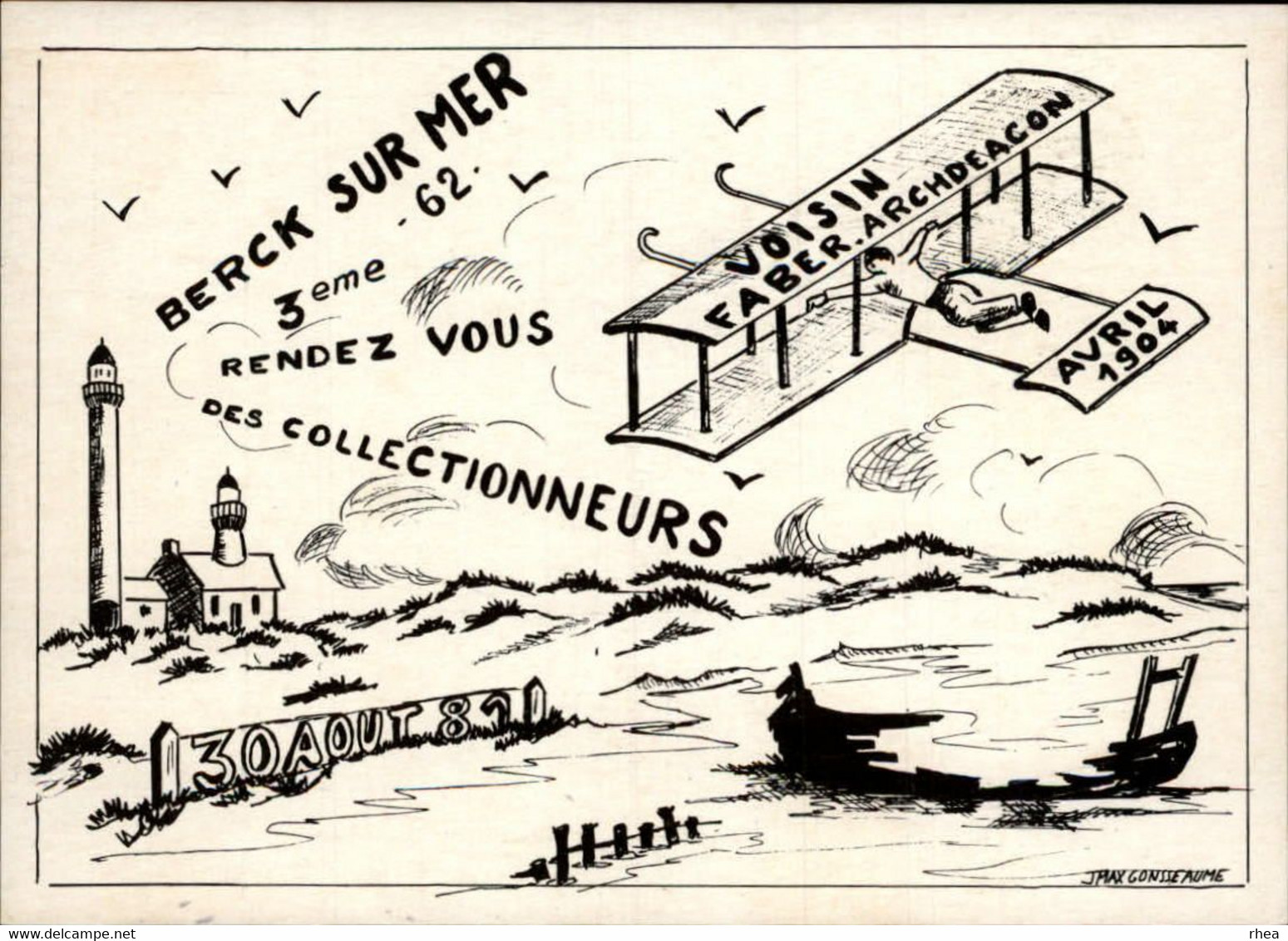 SALONS DE COLLECTIONS - Collectionneurs - Salon De Cartes Postales 1981 - 62 BERCK SUR MER - Dessin De Gonsseaume - Bourses & Salons De Collections