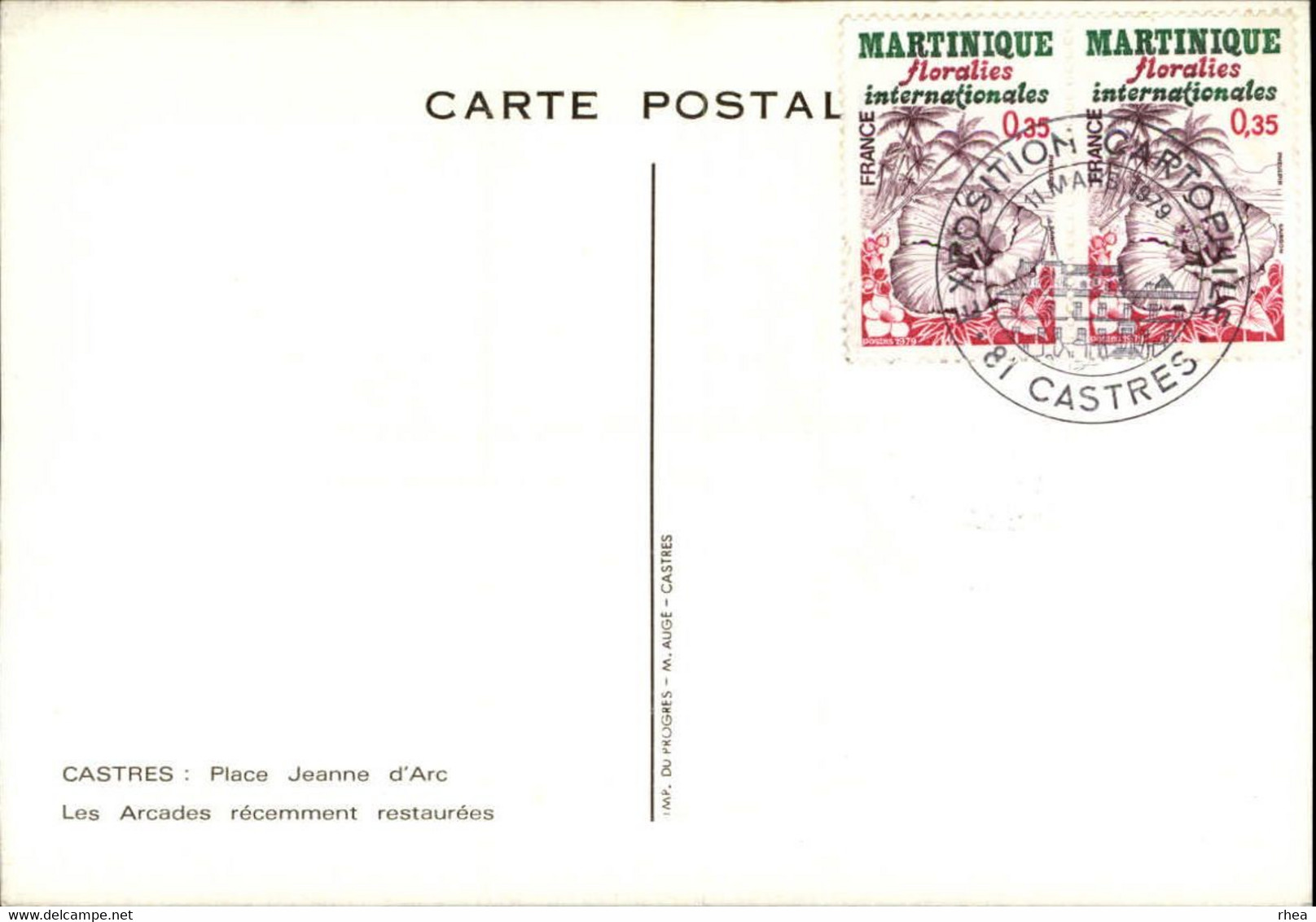 SALONS DE COLLECTIONS - 2 CARTES - Exposition Cartophile - Salon De Cartes Postales - 81 CASTRES - 1979 - Bourses & Salons De Collections