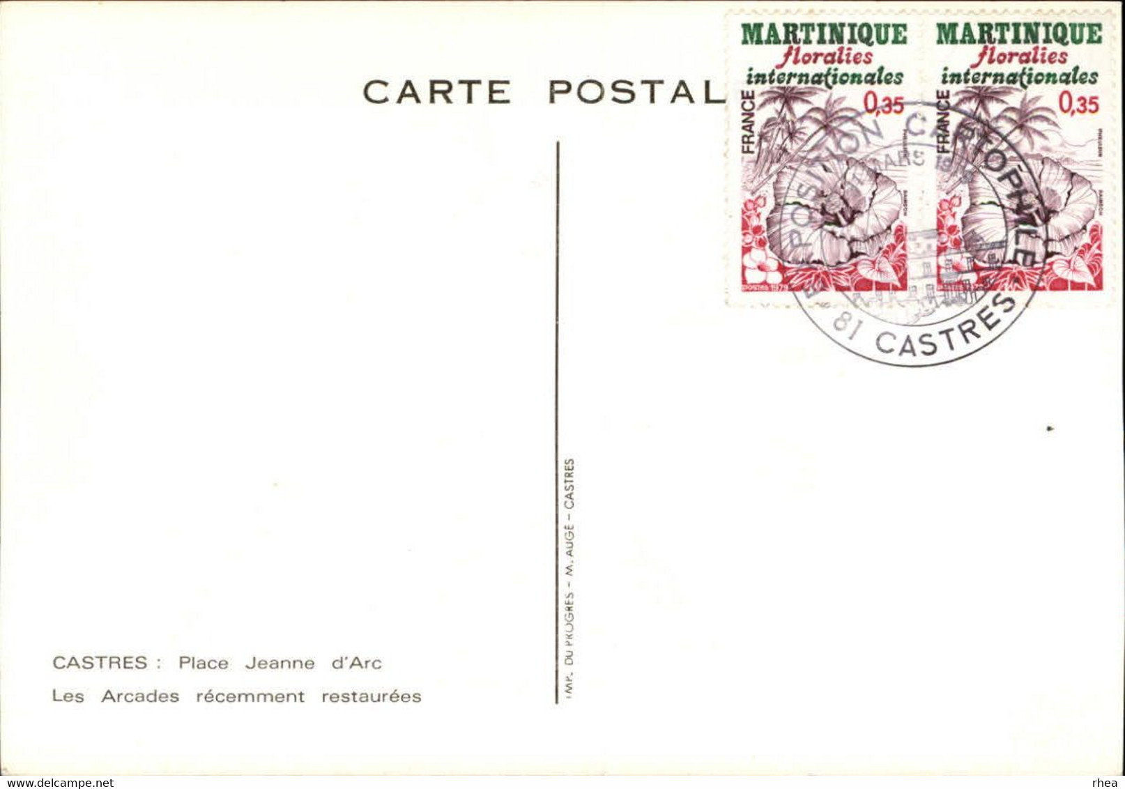 SALONS DE COLLECTIONS - 2 CARTES - Exposition Cartophile - Salon De Cartes Postales - 81 CASTRES - 1979 - Bourses & Salons De Collections