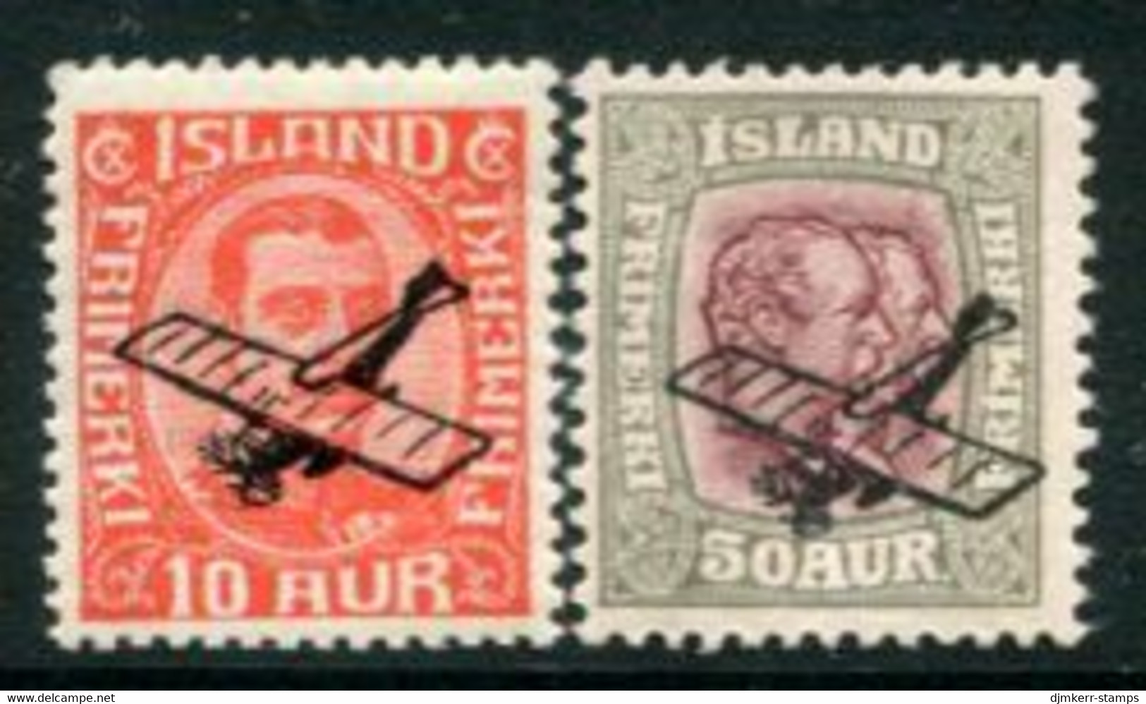 ICELAND 1928-29 Airmail Overprints, MNH / **.  Michel 122-23 - Unused Stamps