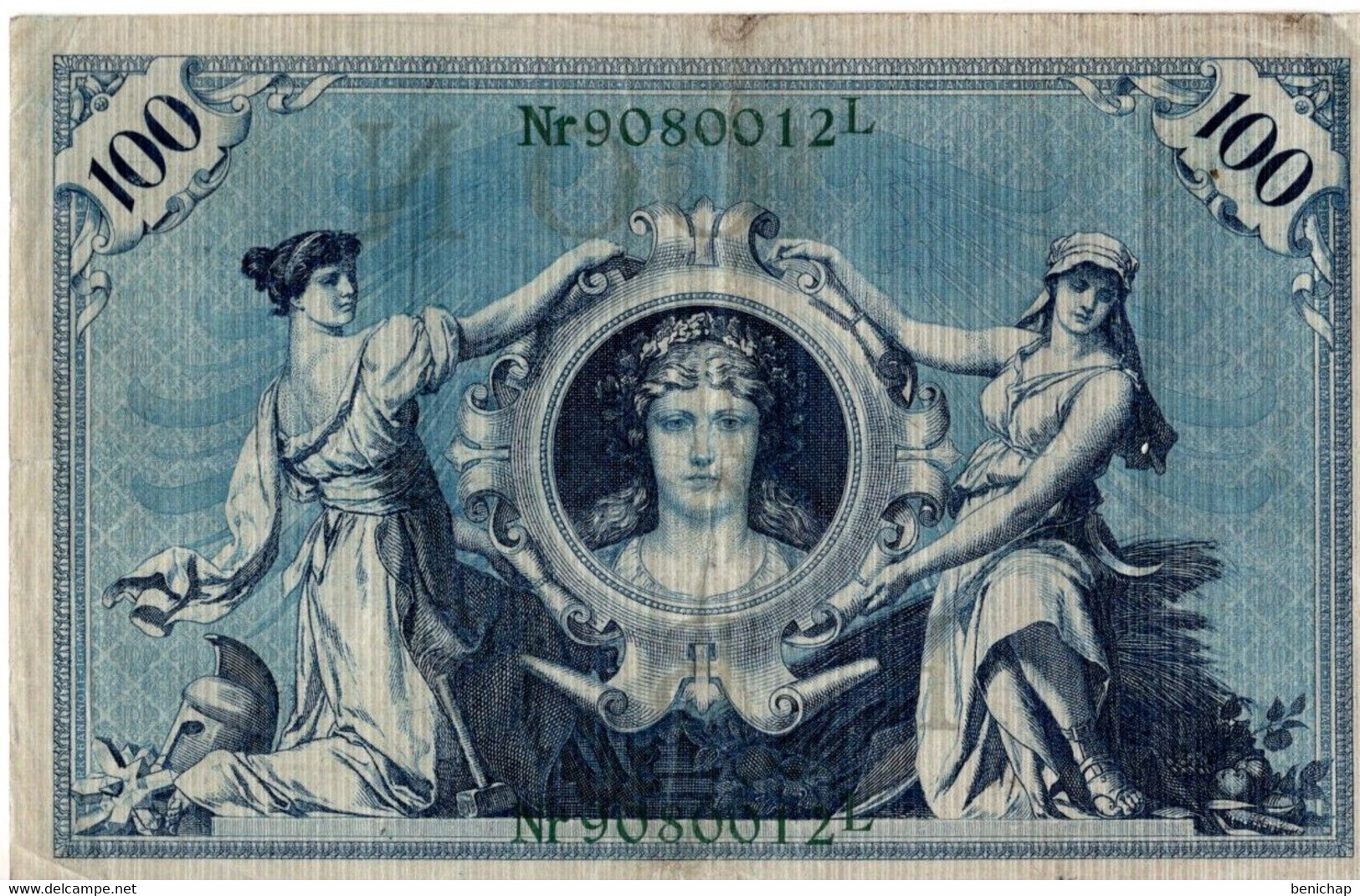 Banknote - Reichsbanknote - 100 Mark - Berlin - 7 Februar 1908 -  Deutschland - Germany. - 100 Mark