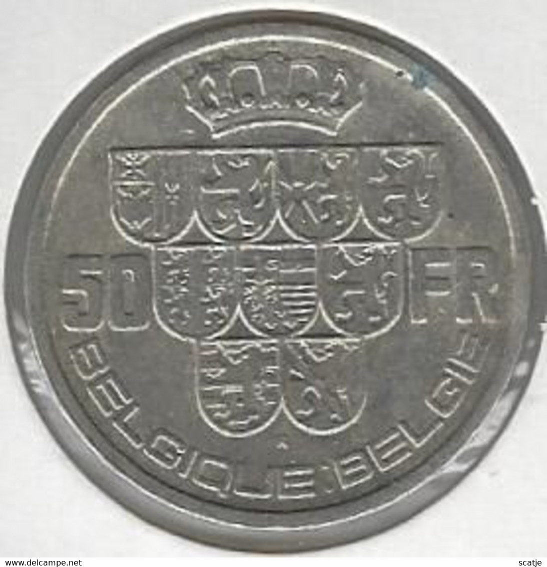 AR ZILVER -  50 FRANK   -   LEOPOLD III.  -  1939  FR/VL.  20 Gr - 16,70 Zuiver Zilver - 50 Frank