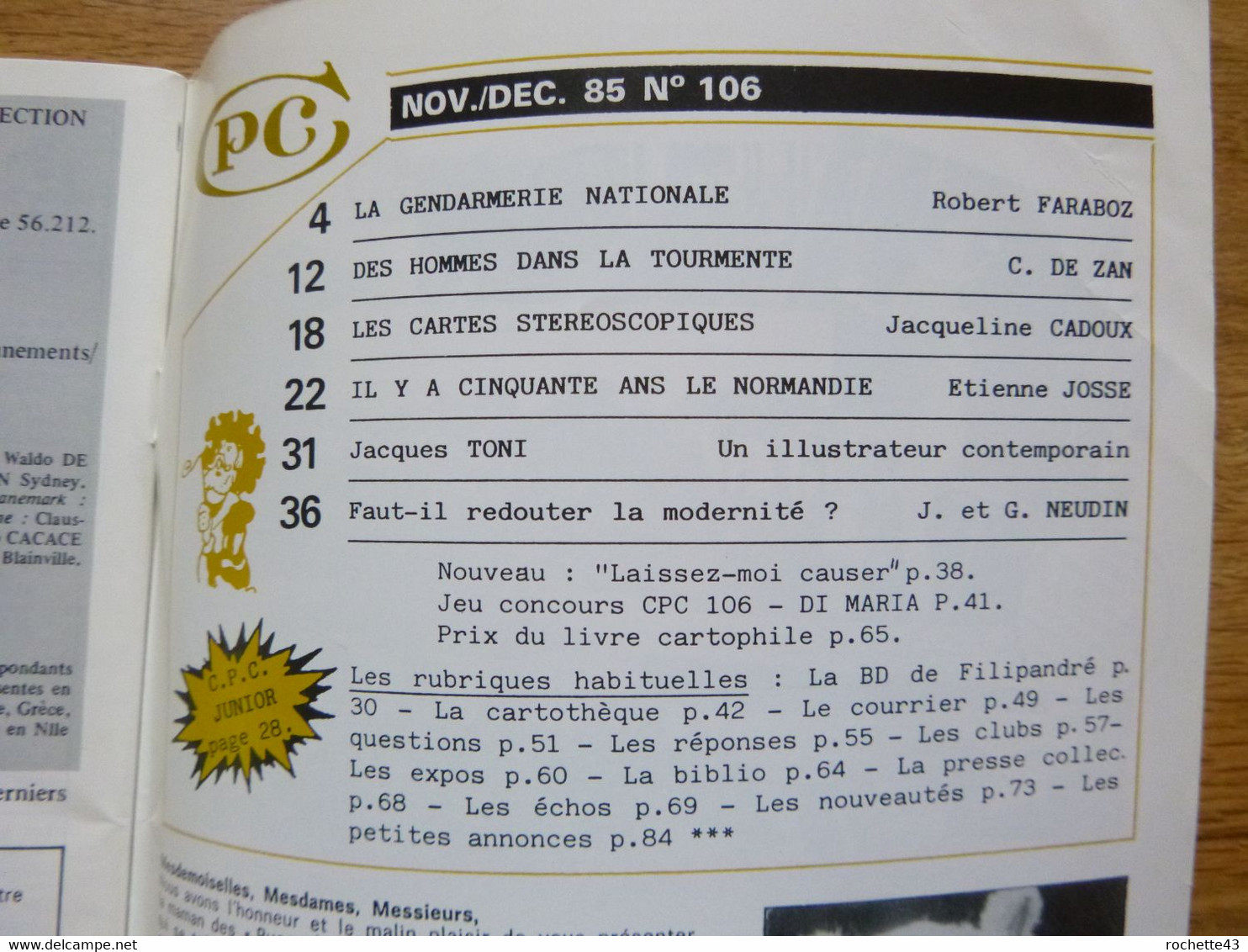 Magazine Cartes Postales Et Collections 1985 N° 106 - Gendarmerie - Paquebot Le Normandie - French