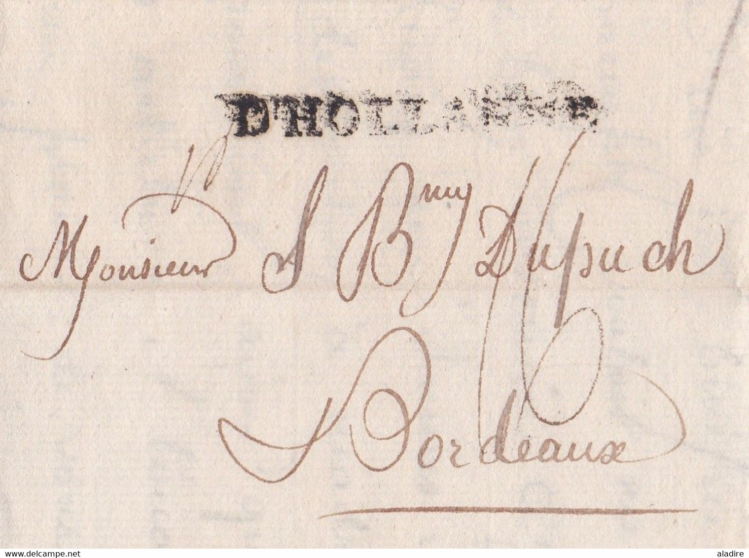 1802 - D'HOLLANDE Lettre Pliée Avec Corresp En Français De 3 Pages D'Amsterdam, République Batave Vers Bordeaux, France - ...-1852 Prephilately