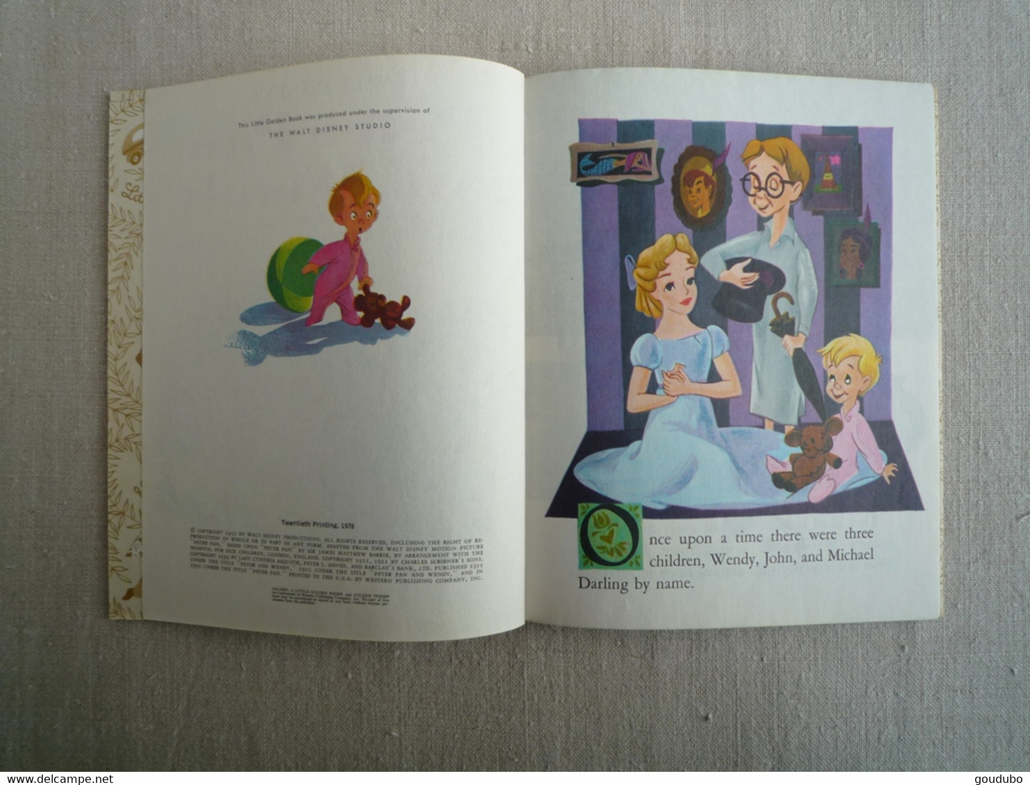 Walt Disney's Peter Pan And Wendy Golden Book 1978 Annie North Bedford Eyvind Earle. - Sonstige & Ohne Zuordnung