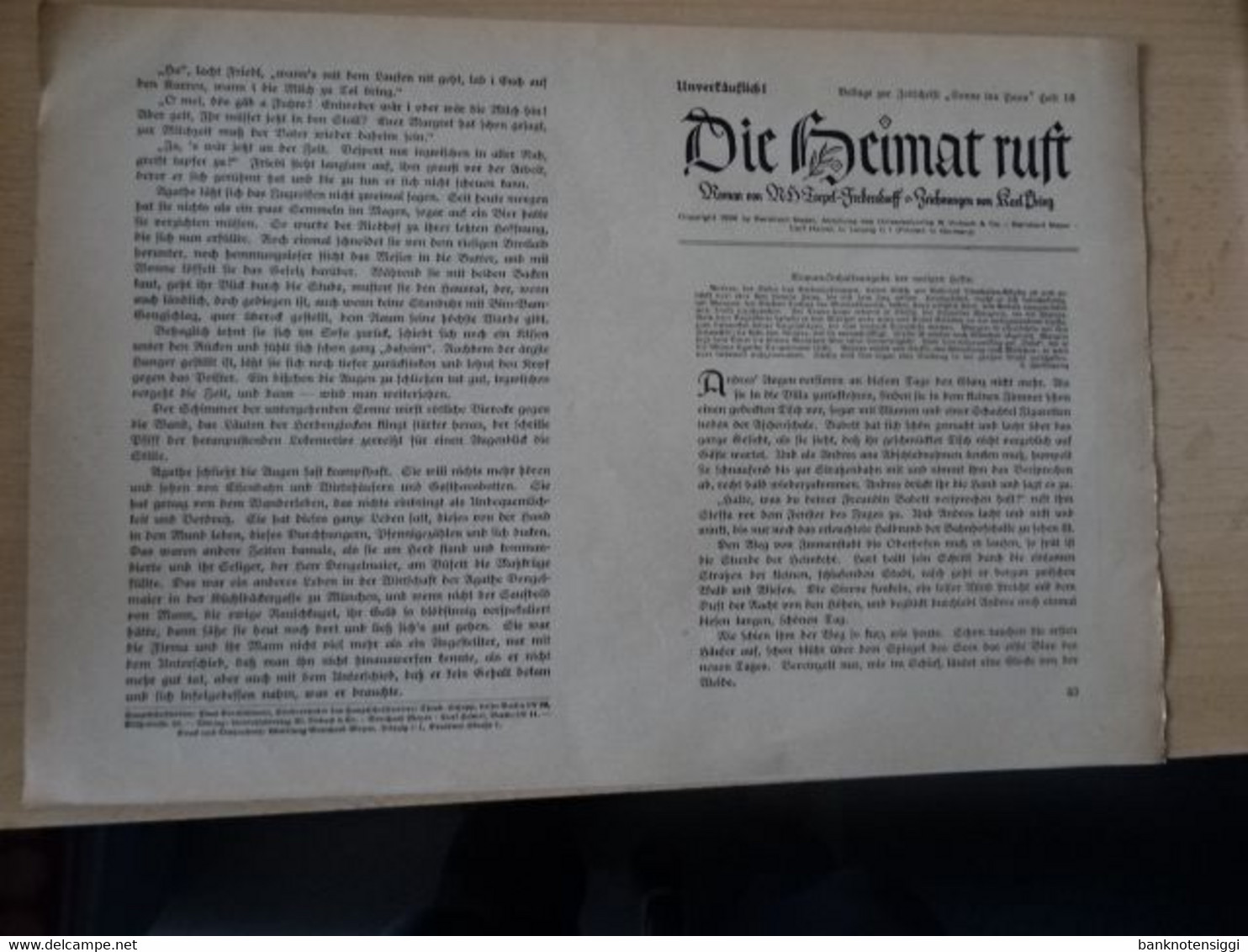 Zeitung."Sonne ins Haus "Heft 16. Jahrgang 1939