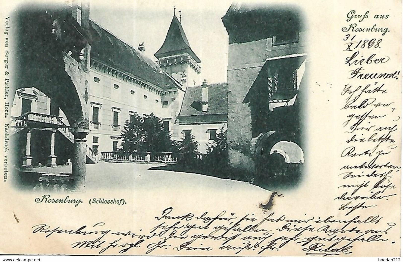 1898 - ROSENBURG ,  Gute Zustand, 2 Scan - Rosenburg
