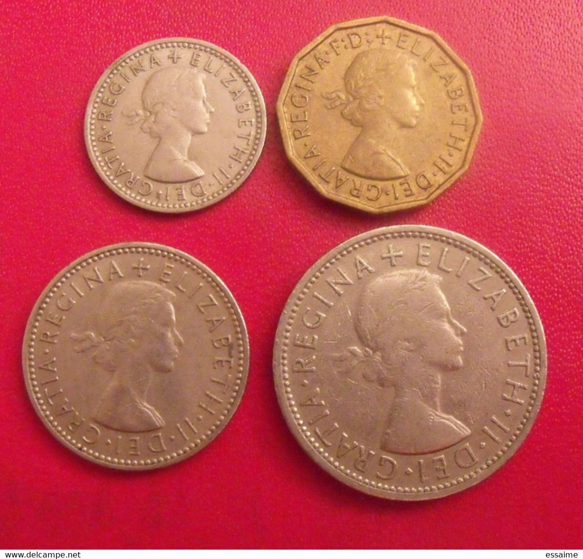 Grande-Bretagne. Lot De 4 Pièces : 3, 6 Pence. 1, 2 Shilling. 1956/1966 - Sonstige & Ohne Zuordnung