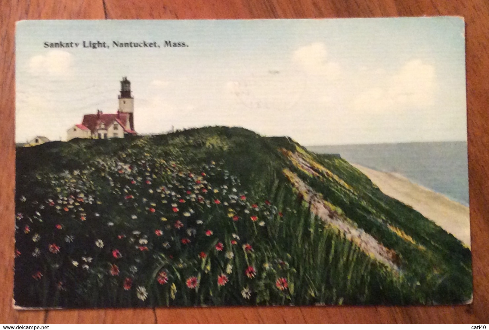 USA - SANKATY LIGHT,NANTUCKET ,MASS.  - POST CARD FROM 1921 - Fall River