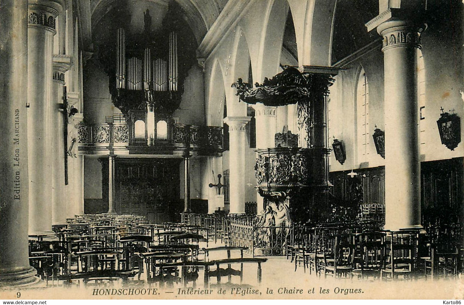 Hondschoote * Les Orgues * Orgue Organ Orgel Organist Organiste * Intérieur De L'église Et La Chaire - Hondshoote