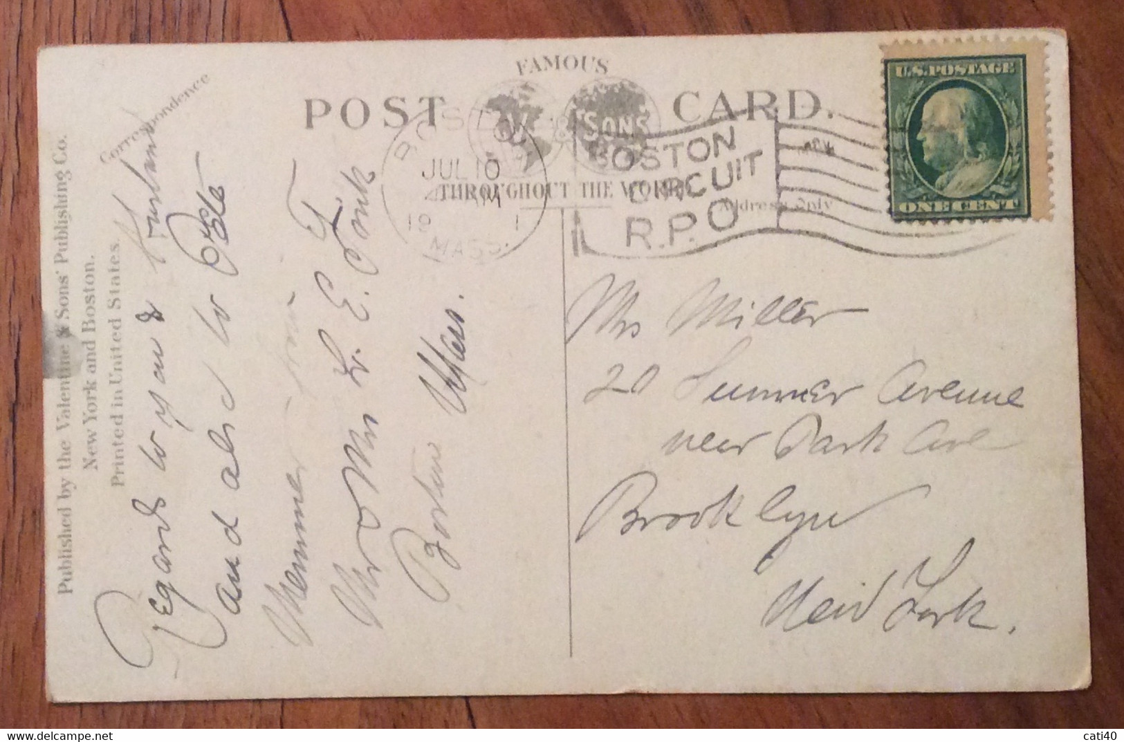 USA - LARGEST FISH MARKET IN UNITED STATES - POST CARD FROM BOSTON 10 JUL 1901 - BARCHE DEI PESCATORI - Fall River