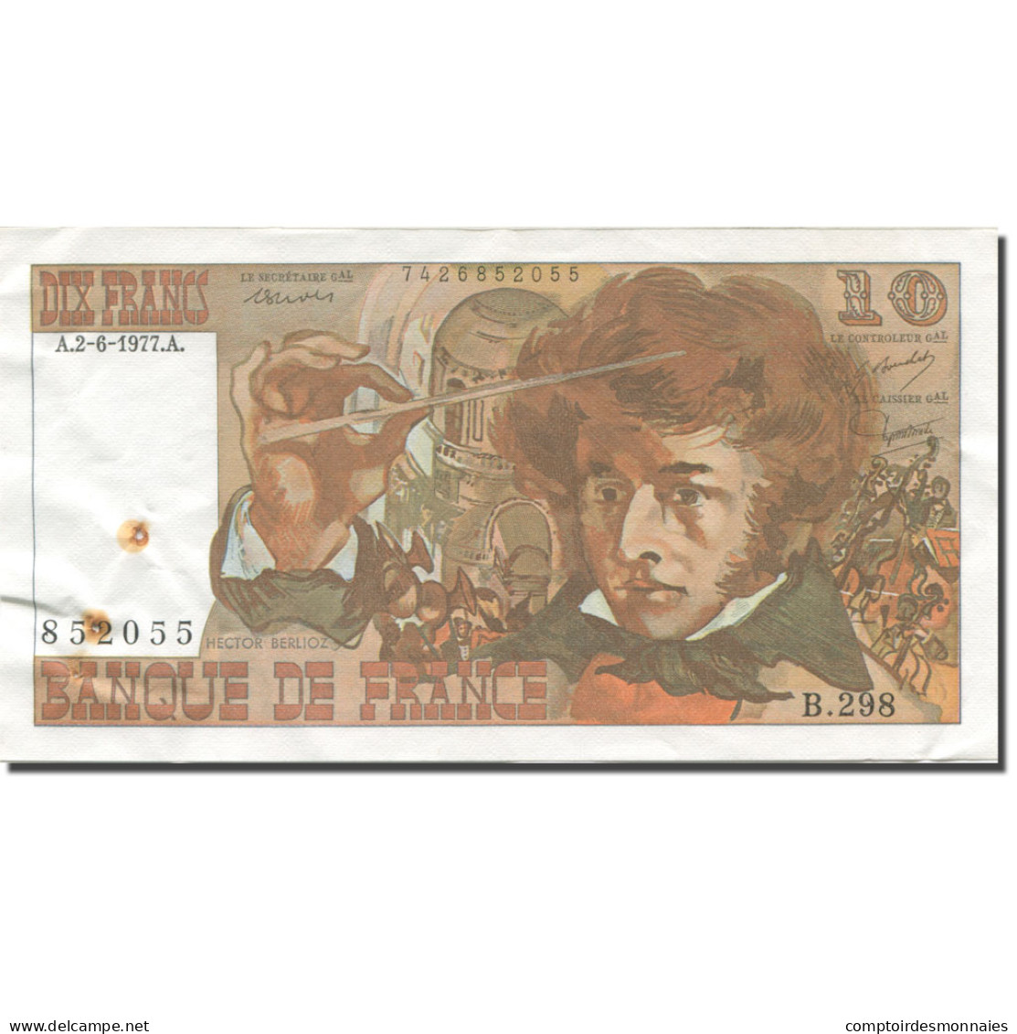 France, 10 Francs, Berlioz, 1977, 1977-06-02, SUP+, Fayette:63.22, KM:150c - 10 F 1972-1978 ''Berlioz''