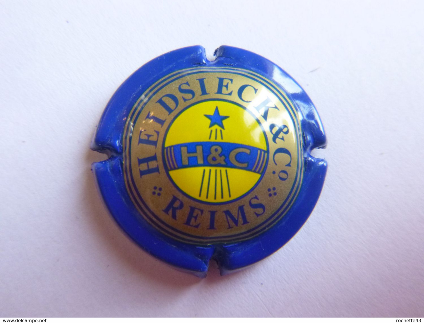 Plaque De Muselet Capsule Caps - Champagne Charles Heidsieck Et Compagnie Reims - Bleu - Heidsieck, Charles