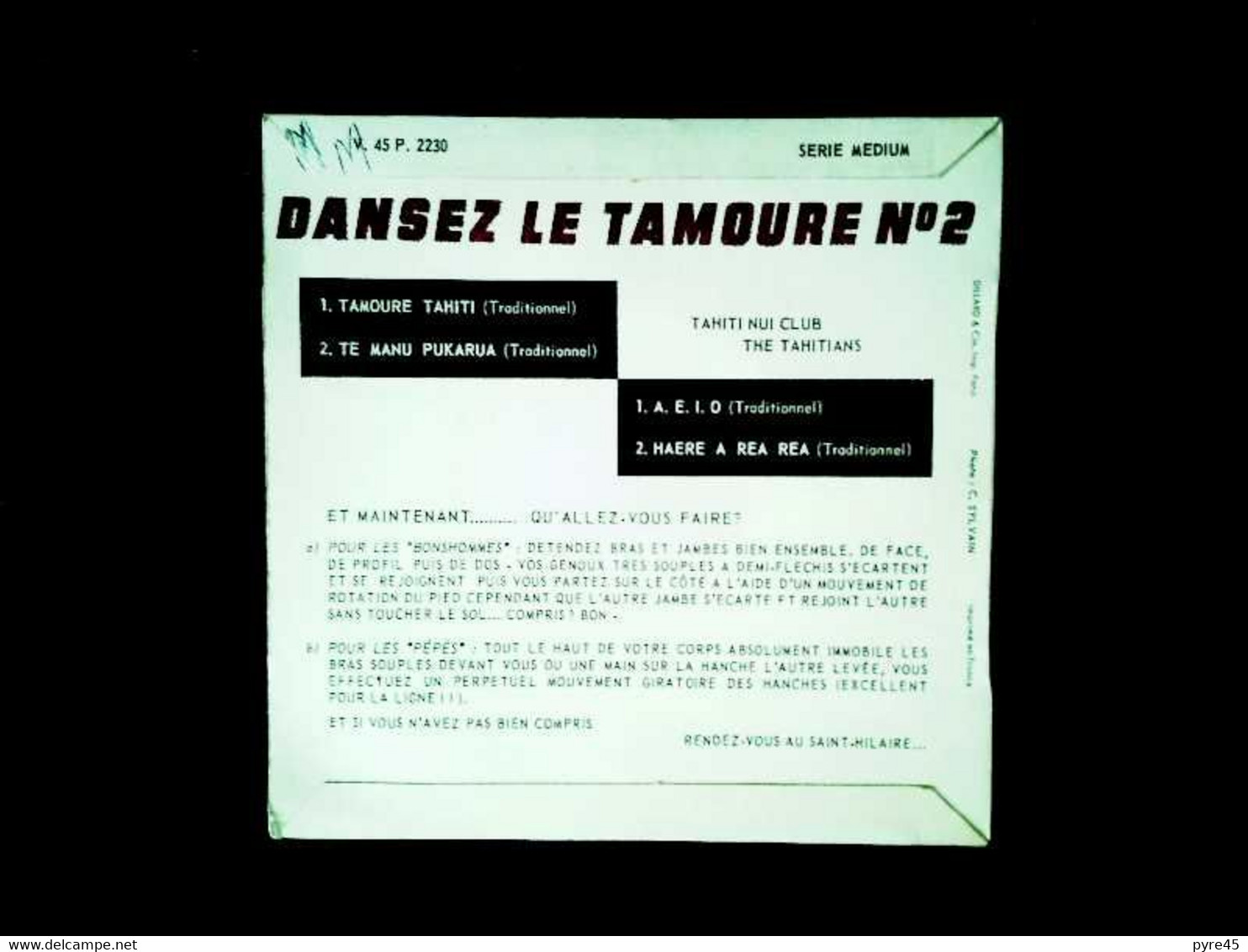 45 T " Dansez Le Tamouré ! N° 2 " - Música Del Mundo