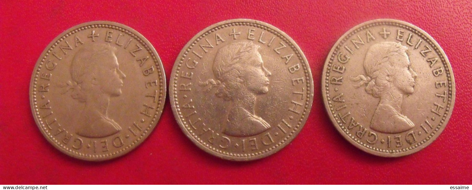 Grande-Bretagne. Lot De 3 Pièces : 2 Shillings. 1960, 1966, 1967. Elizabeth II - Other & Unclassified