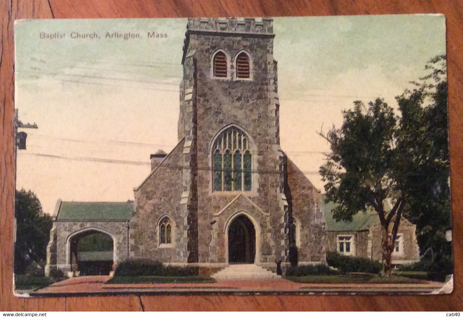 USA - BAPTIST CHURCH,ARLINGTON ,MASS. - VINTAGE POST CARD CAMBRIDGE JUL 9 1910 - Fall River