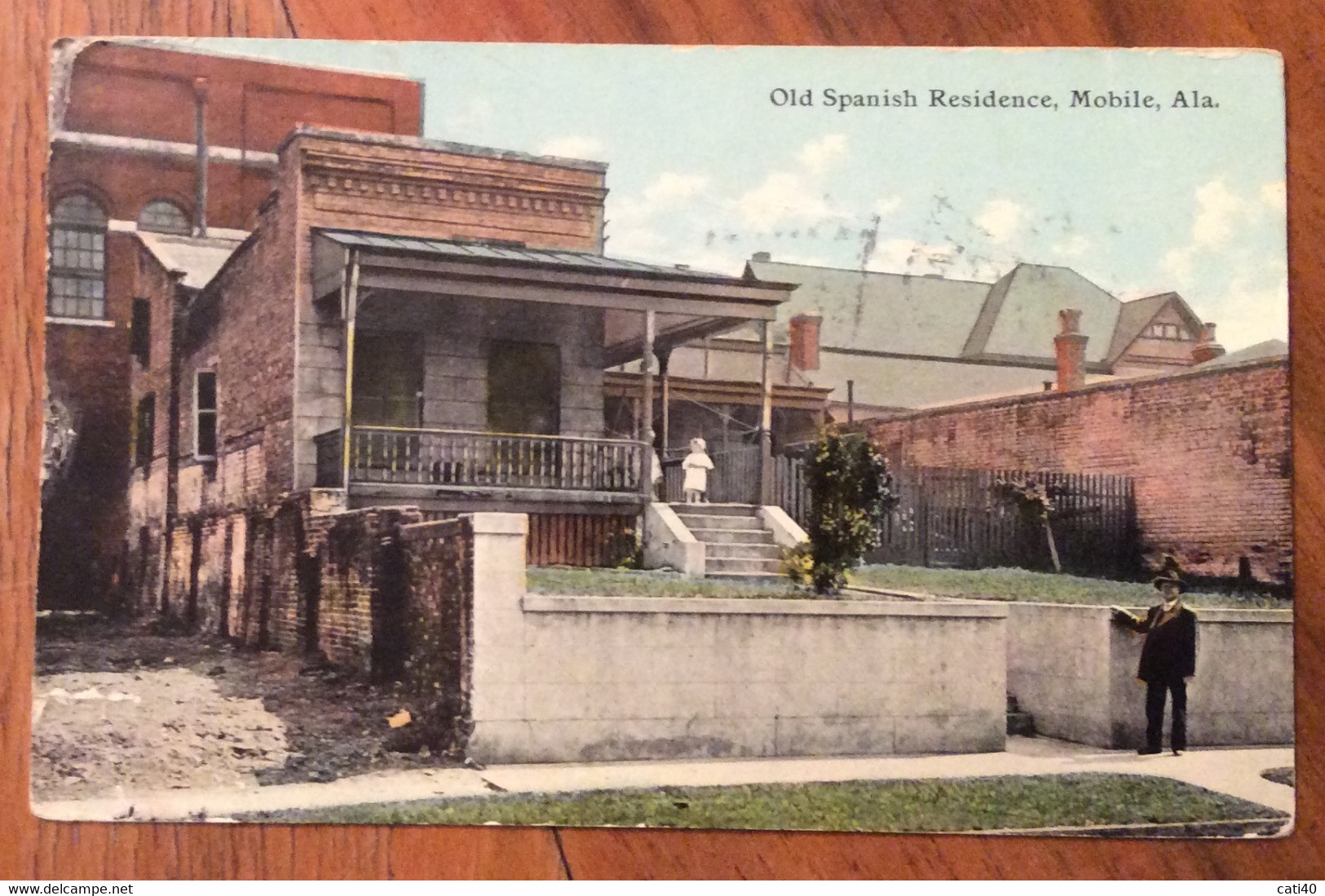 USA - OLD SPANISH RESIDENCE , MOBILE , ALA. - VINTAGE POST CARD  OCT 22 1911 - Fall River