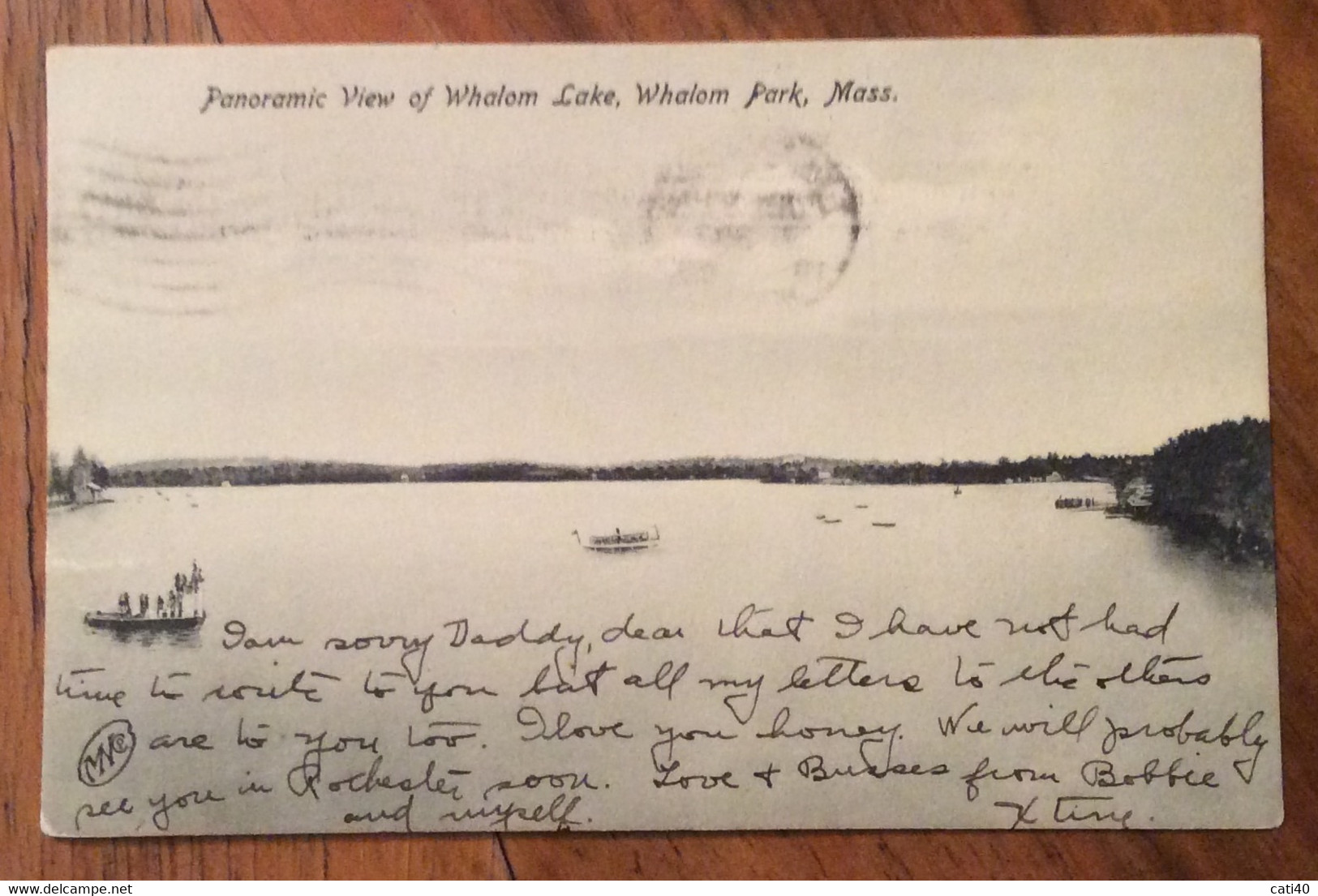 USA - PANORAMIC WHALOM  LAKE  - VINTAGE POST CARD LEOMINSTER  JUL 30 1909 - Fall River