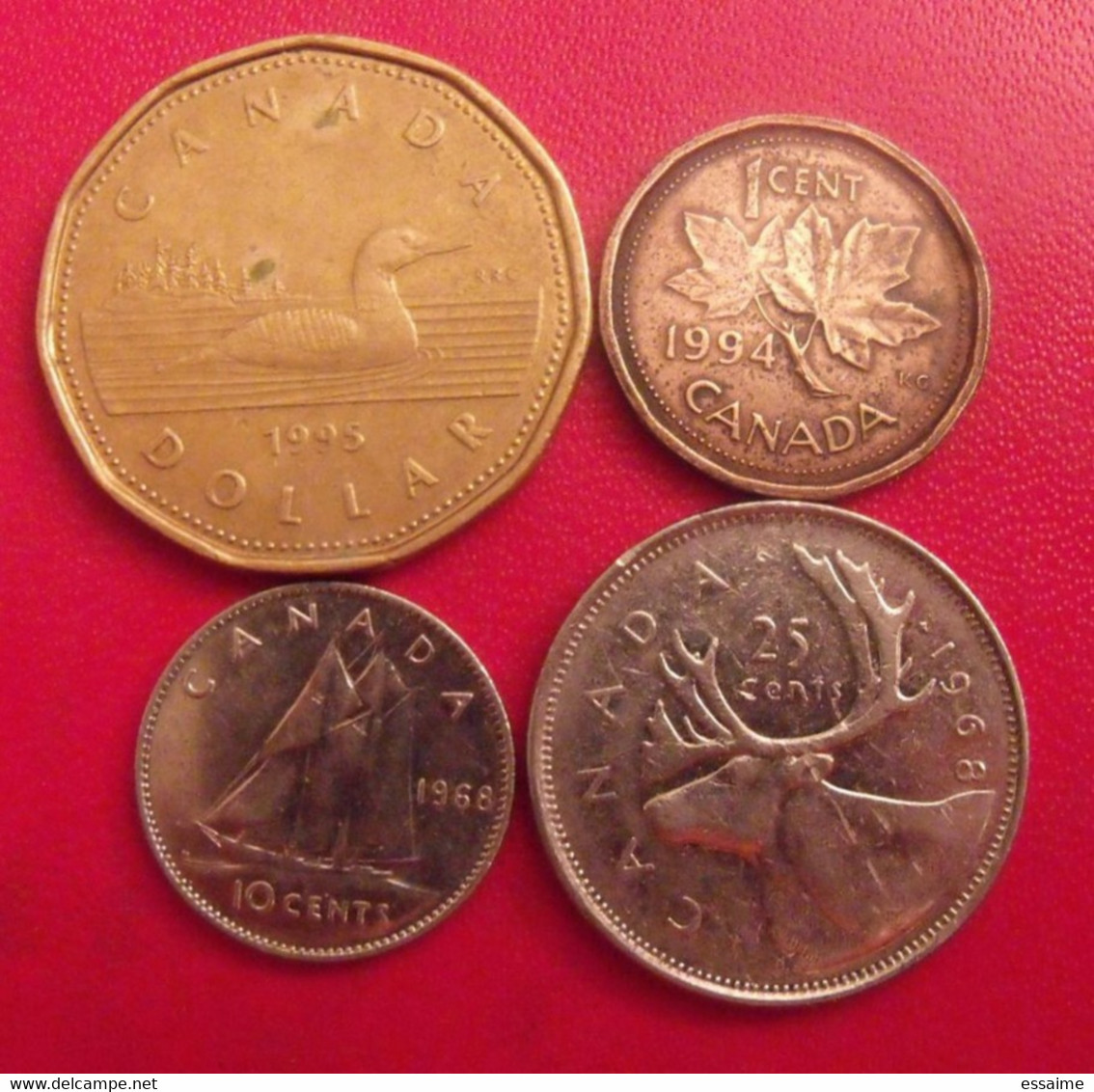 Canada. Lot De 4 Pièces : 1, 10, 25 Cent. 1 Dollar. 1968/1995 - Canada