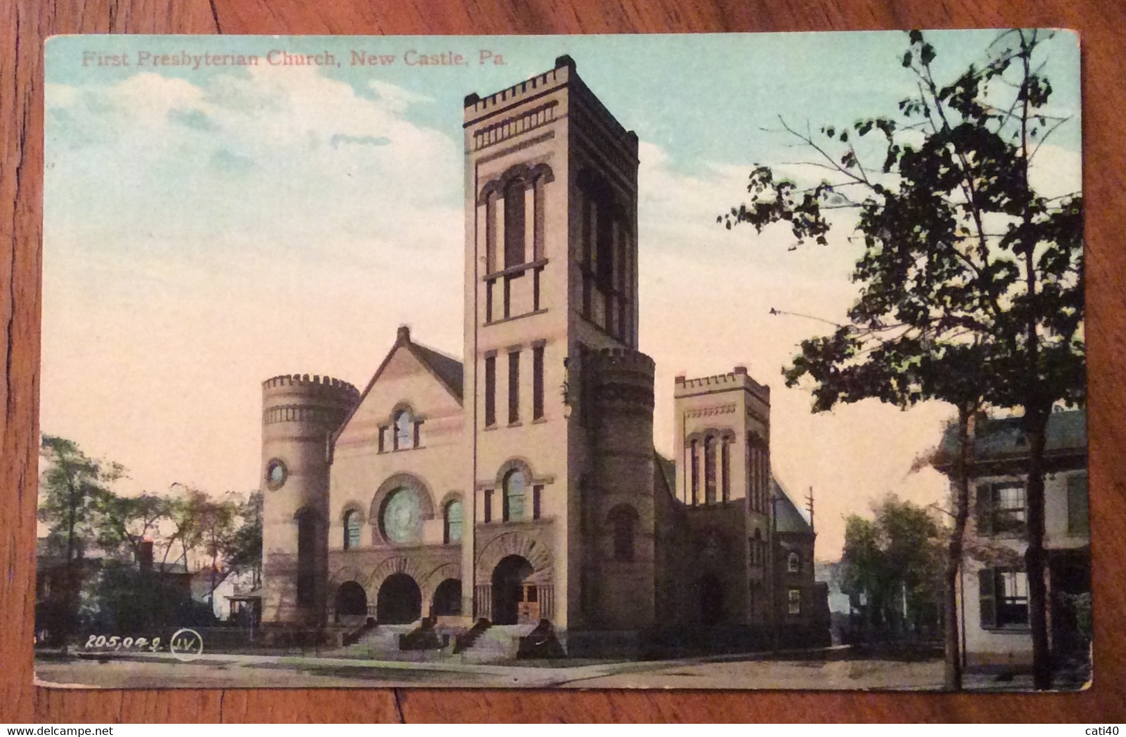 USA - FIRST PRESBYTERIAN CHURCH NEW CASTLE   - VINTAGE POST CARD  JUN 16  1910 - Fall River