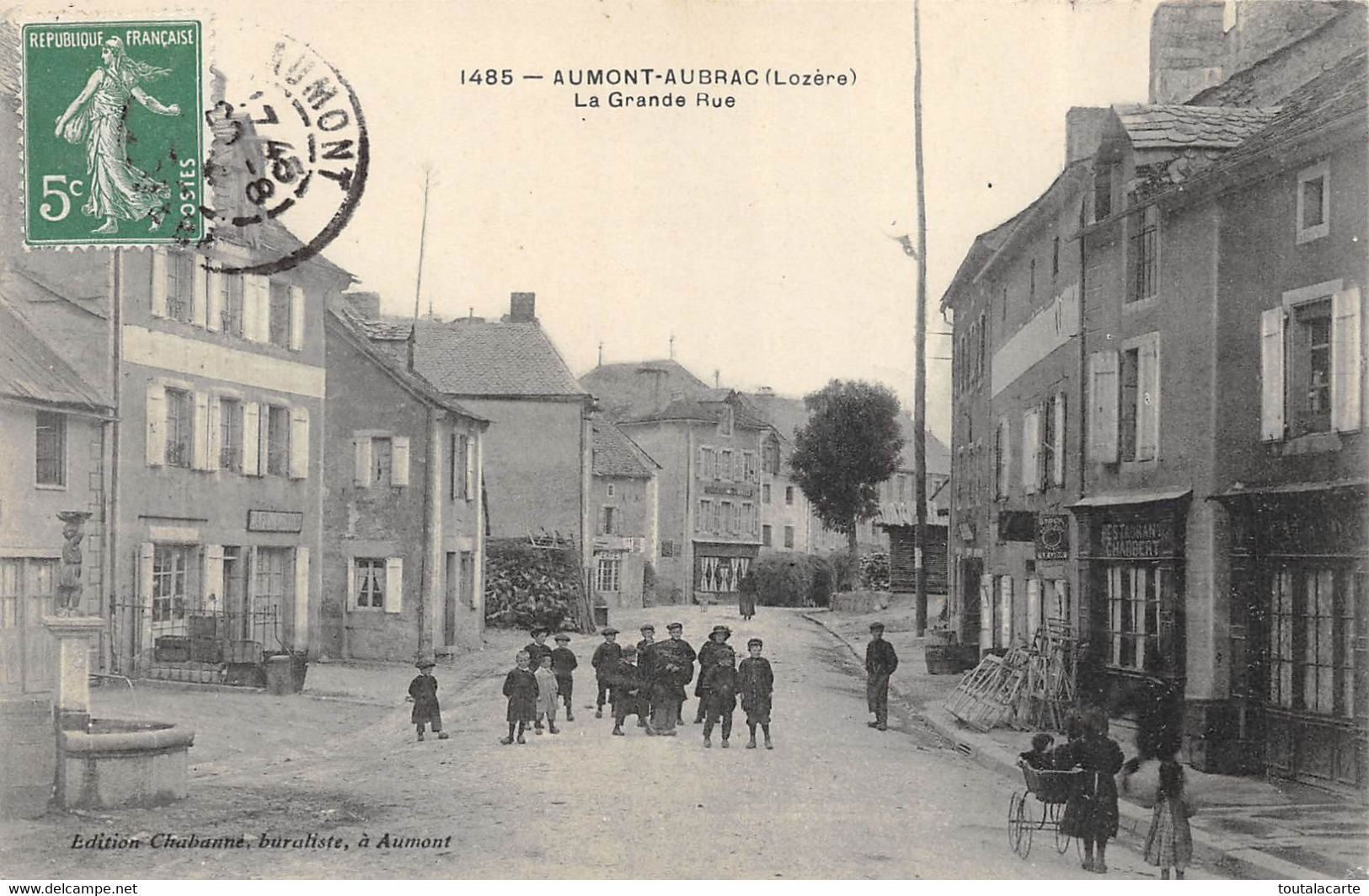 CPA 48 AUMONT AUBRAC LA GRANDE RUE   Rare - Aumont Aubrac