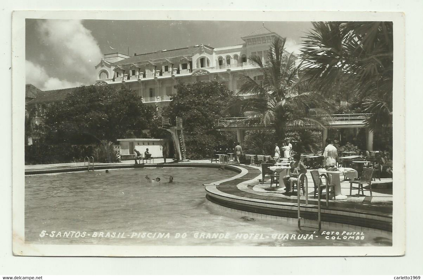 SANTOS - BRASIL - PISCINA DO GRANDE HOTEL - GUARUJA' ( FOTO POSTAL COLOMBO ) - NV  FP - São Paulo