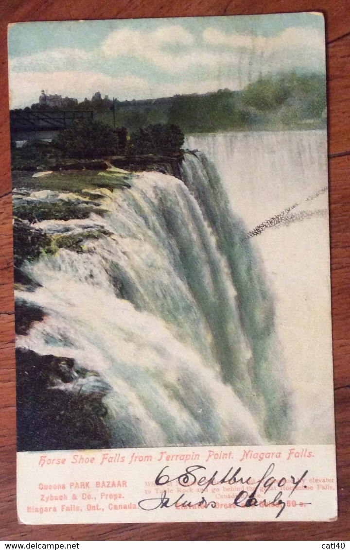 USA - PUBBLICTA' ADVERSITING OF THE  QUEENS PARK BAZAAR  NIAGARA FALLS - VINTAGE POST CARD TO CALLAO PERU'  1907 - Fall River