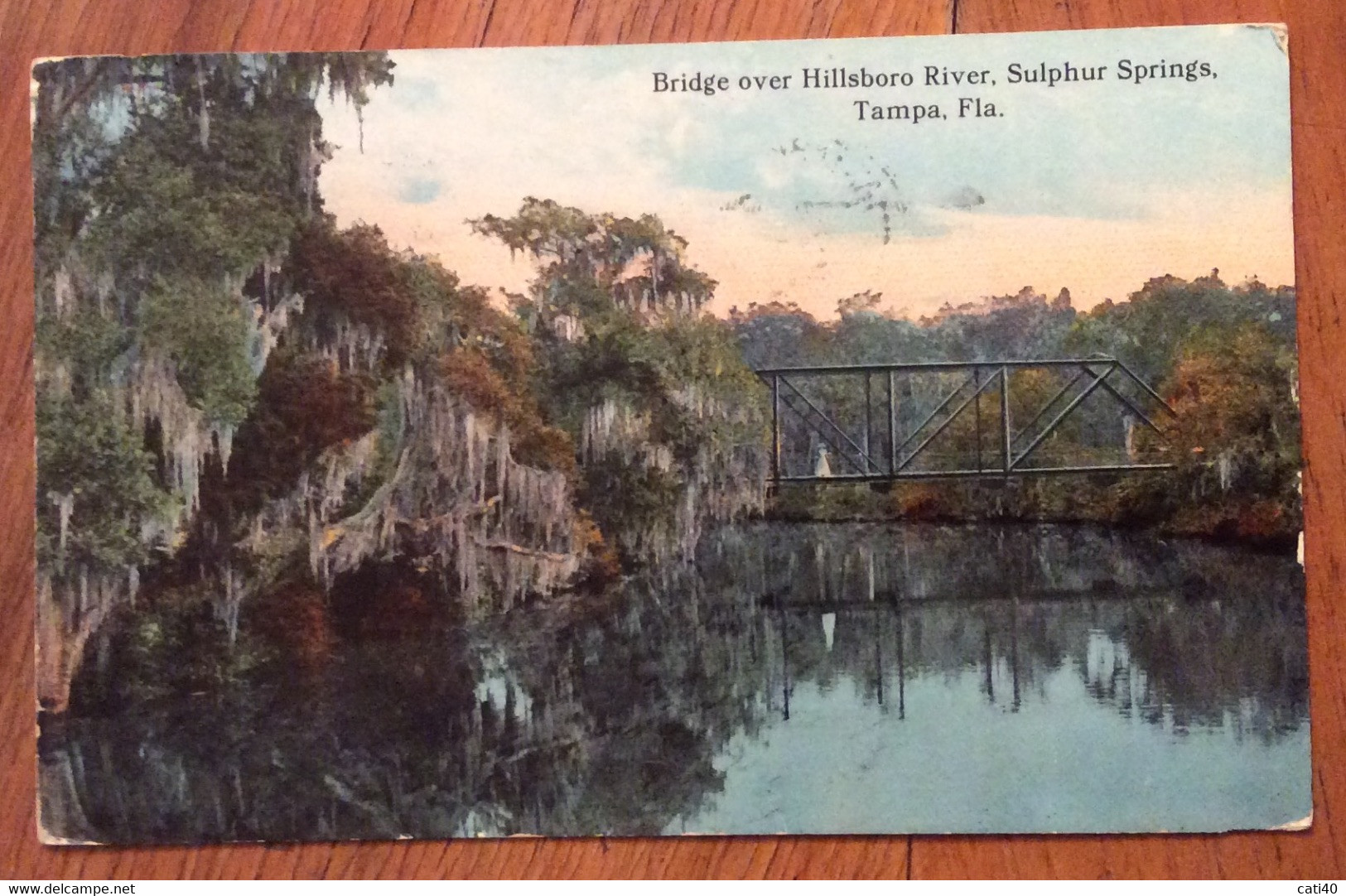 USA - TAMPA,FLA - BRIDGE OVER HILLSBORO RIVER,SULPHUR SPRINGS - VINTAGE POST CARD TAMPA SEP29  1916 - BOLOGNA POSTA ESTE - Fall River