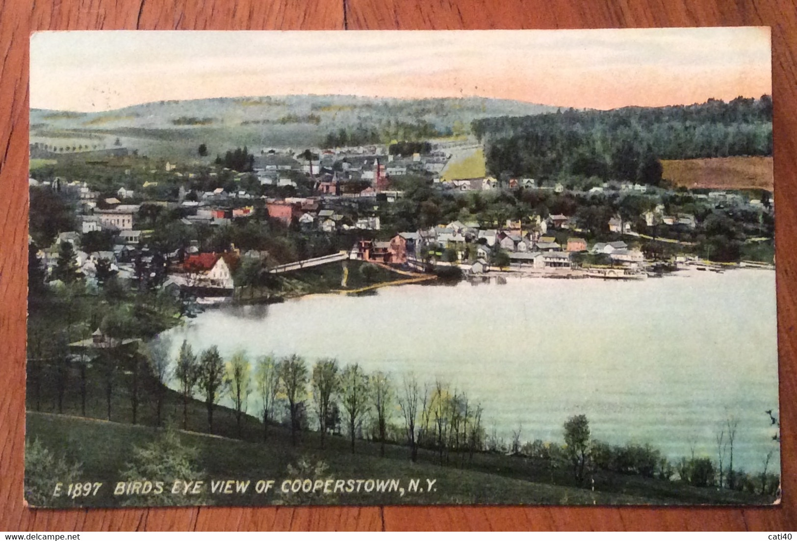 USA - BIRDS EYE VIEW OF COOPERSTOWN  - VINTAGE POST CARD  COOPERSTOWN  30 AUG 1911 - Fall River