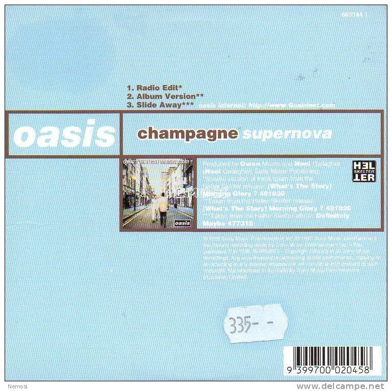 CD - OASIS - Champagne Supernova (radio Edit - 5.08) - Same (album Version - 7.31) - Slide Away (6.29) - Ediciones De Colección