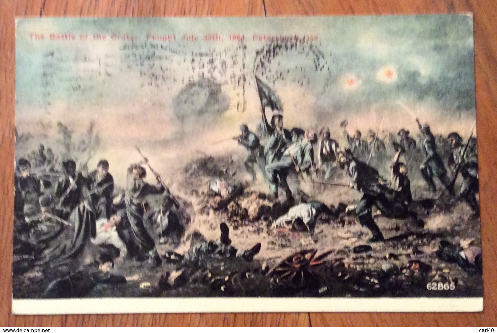USA - MILITAR POST CARD THA BATTLE OF THE CRATER PETERSBURG  1864 - VINTAGE POST CARD  PETERSBURG 3 APR 1912 - Fall River