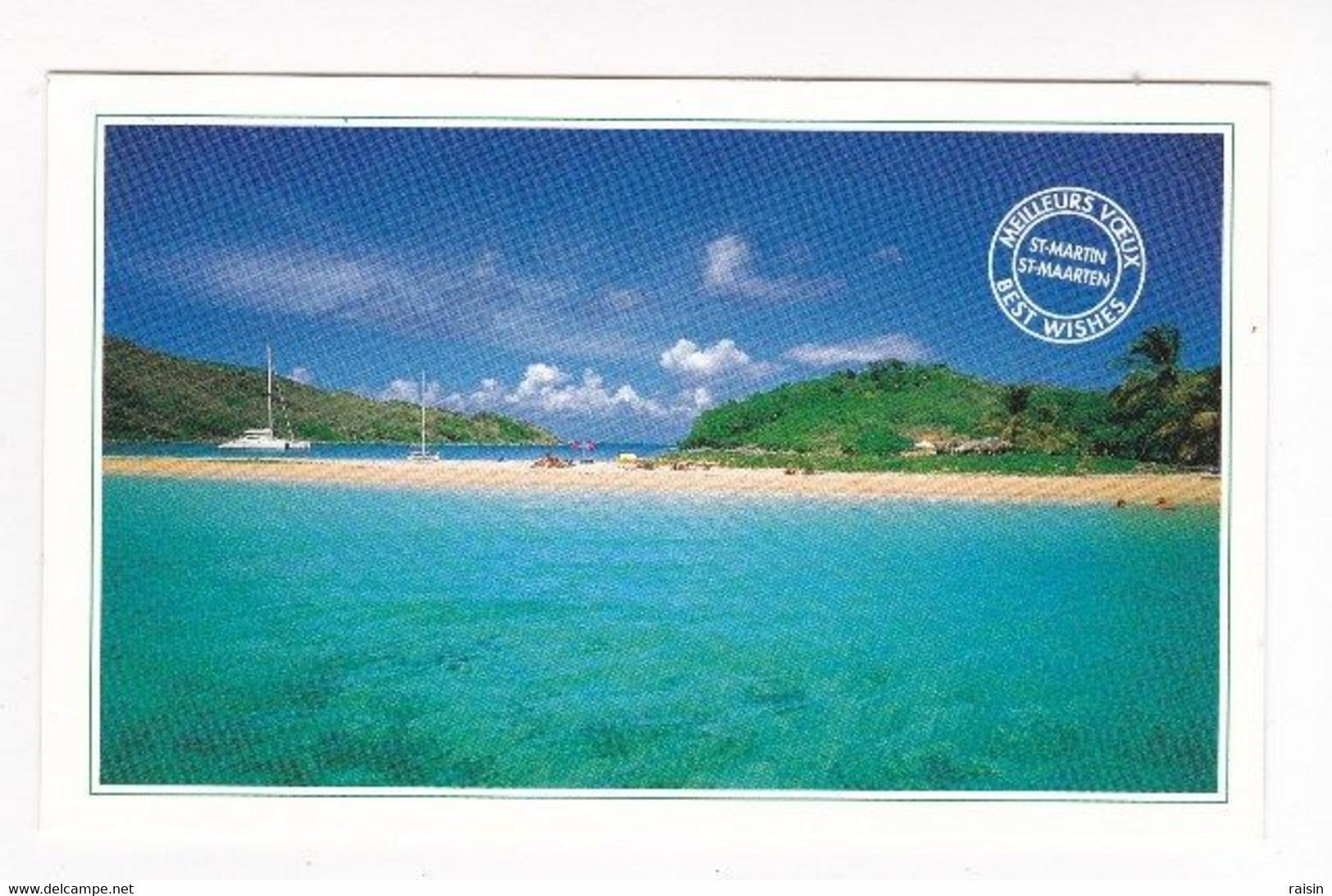 Guadeloupe Saint Martin  Ilet Pinel  "Meilleurs Voeux  Mini-carte TBE - Saint Martin