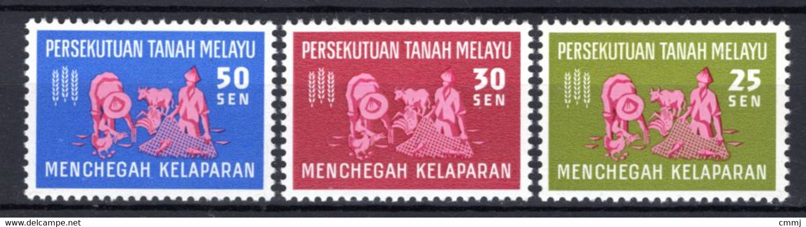 1963 - PERSEKUTUAN TANAH MELAYU - Mi. 32/34- LH - (5128-1.2...) - Fédération De Malaya