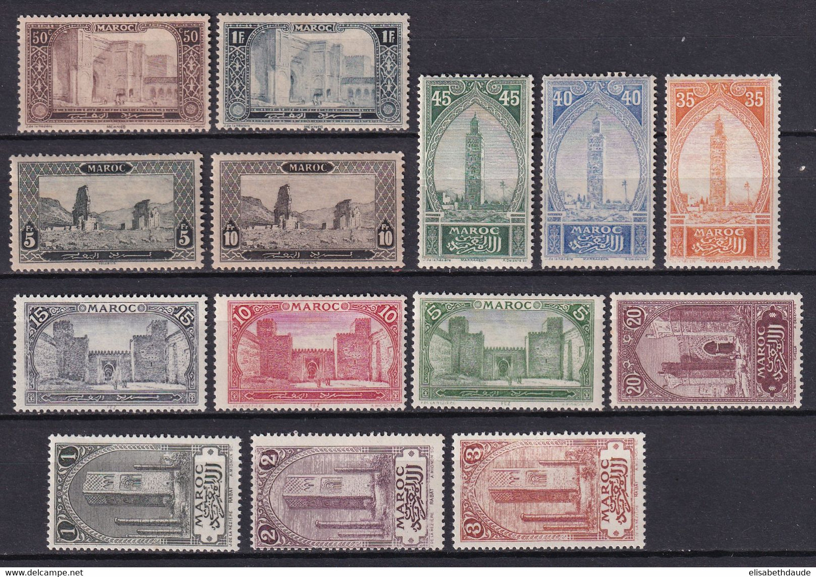 MAROC - 1917 - YVERT N° 63/69+72/76+78/79 * MLH - COTE = 176.75 EUR. - Unused Stamps